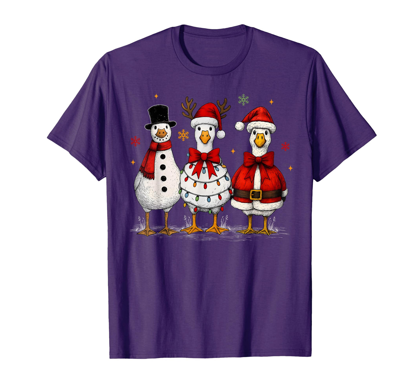 Funny Goose Santa Squad Merry Christmas Xmas Pajamas Holiday T-Shirt