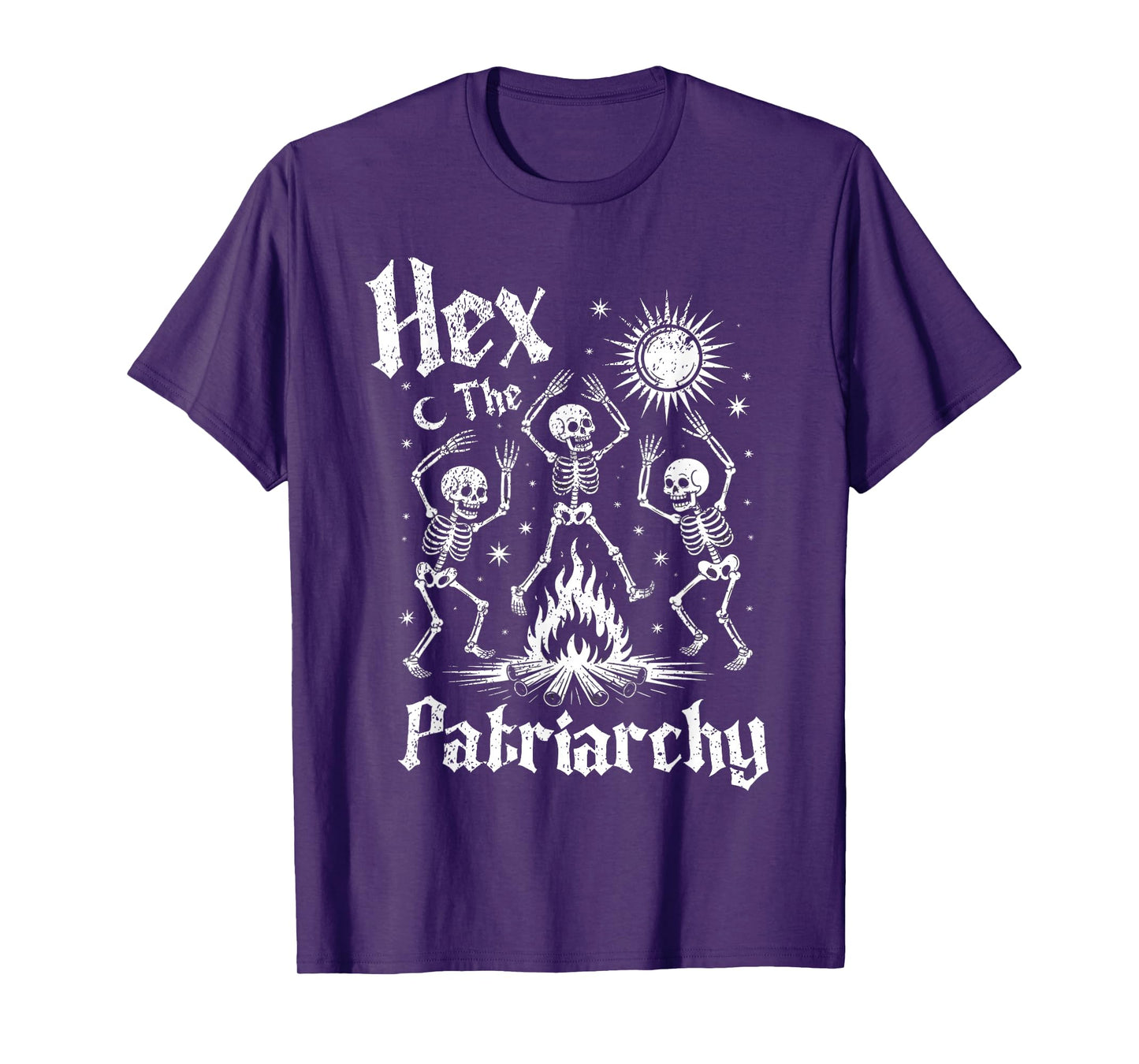 Hex The Patriarchy Halloween Skeleton Occult Feminist Witch T-Shirt