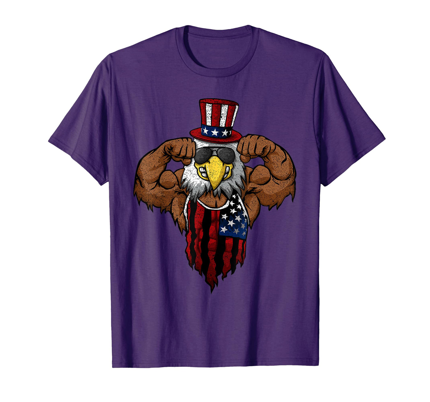 American Flag Muscular Squat Dabbing Flexing Uncle Sam Women Kids Men T-Shirt