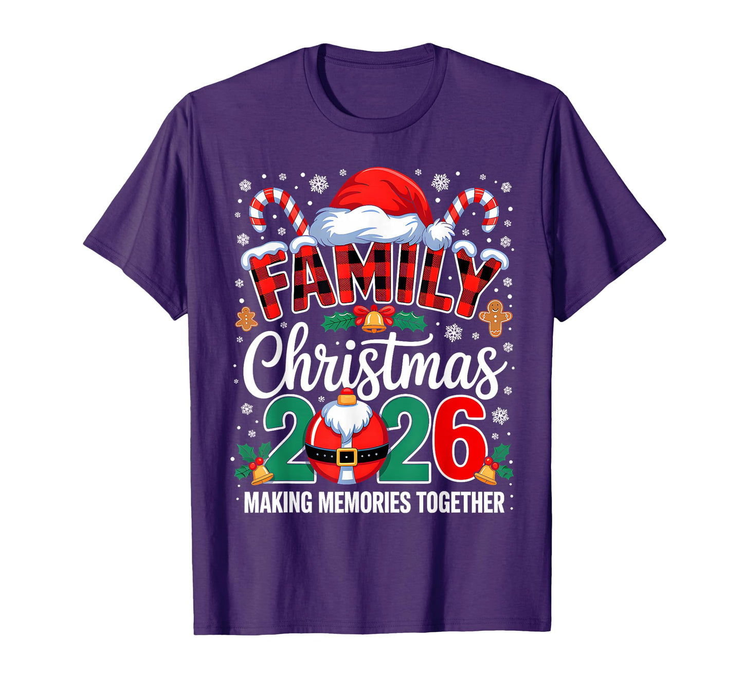 Family Christmas 2026 Matching Squad Santa Elf Funny Xmas T-Shirt