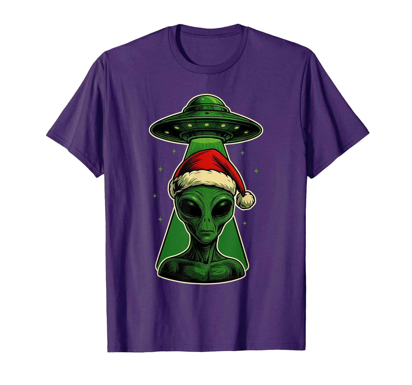 Alien Santa Retro UFO Christmas Sci-Fi Xmas T-Shirt