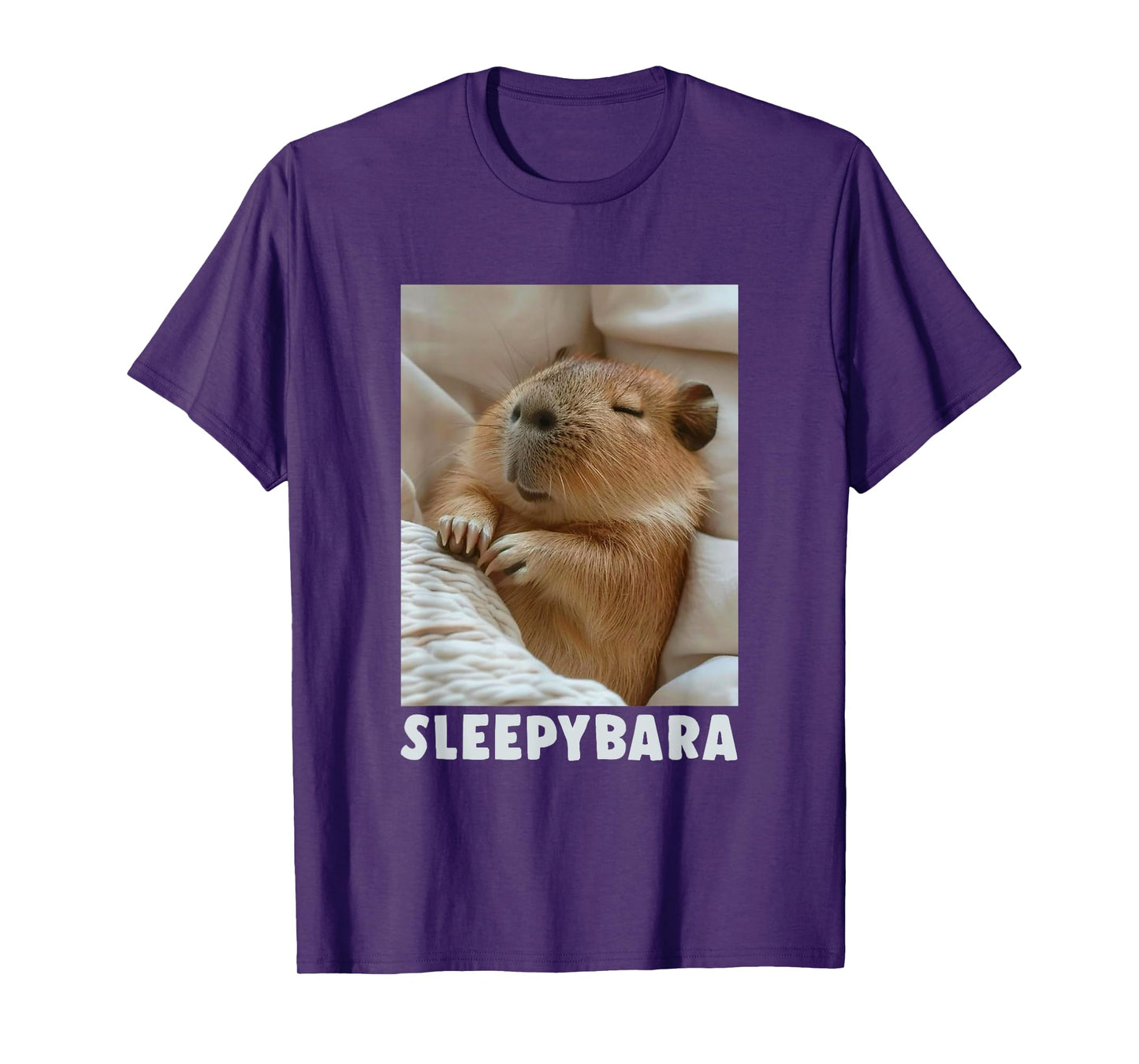 Cute Sleepy Capybara Sleep Pajamas Funny Word Sleebybara T-Shirt