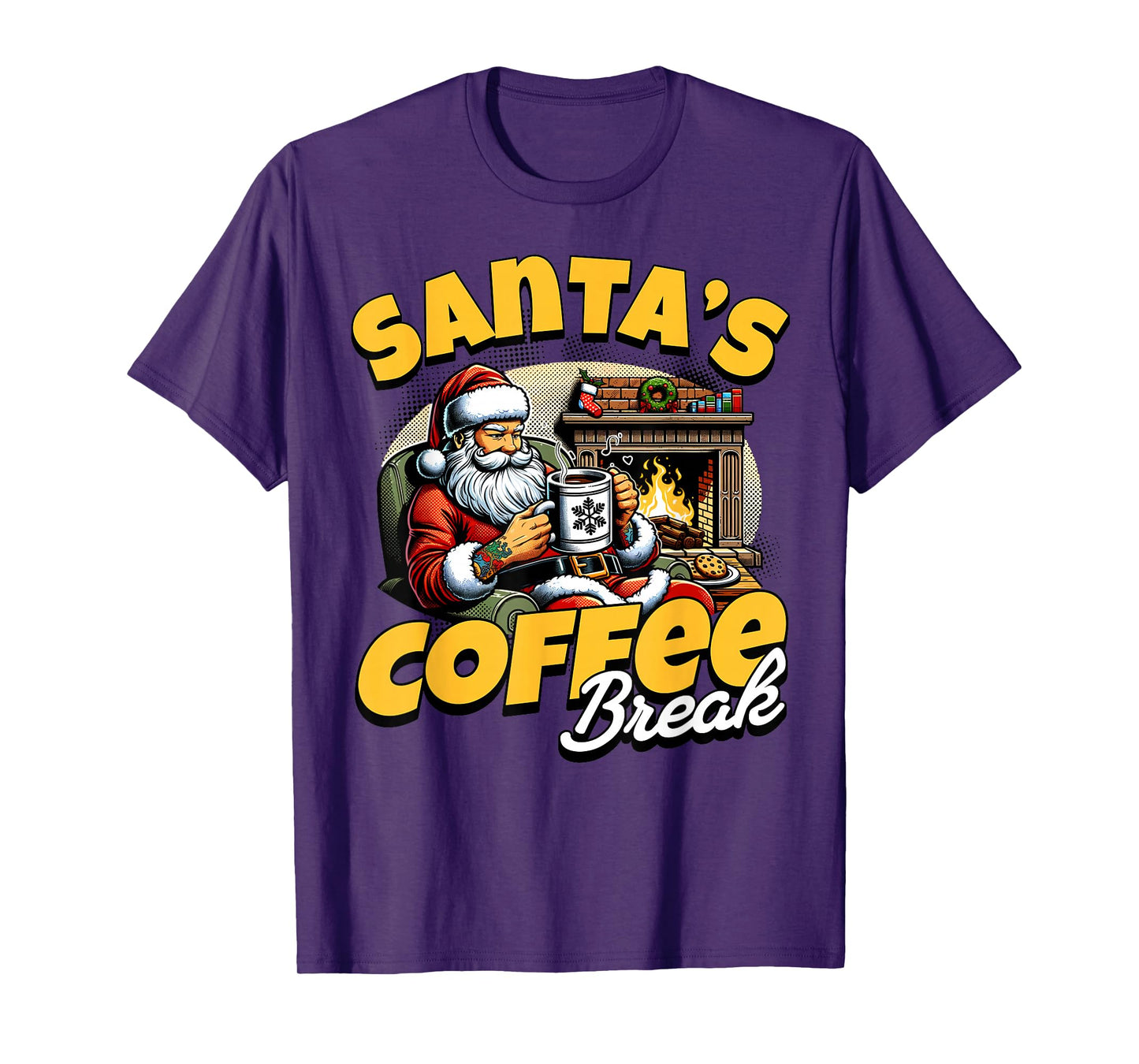 Santa’s Coffee Break Funny Holiday Caffeine Lovers T-Shirt