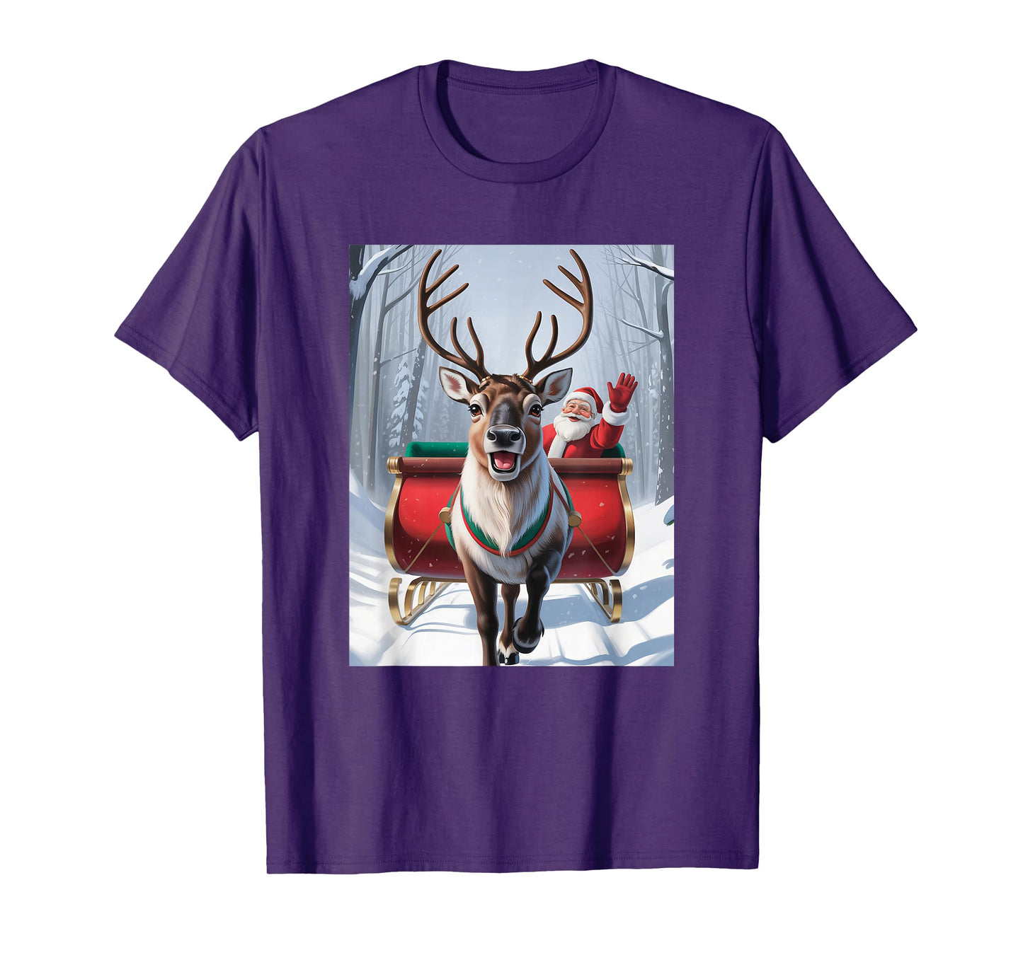 Funny Reindeer Selfie Santa Christmas for Men Women Kid T-Shirt