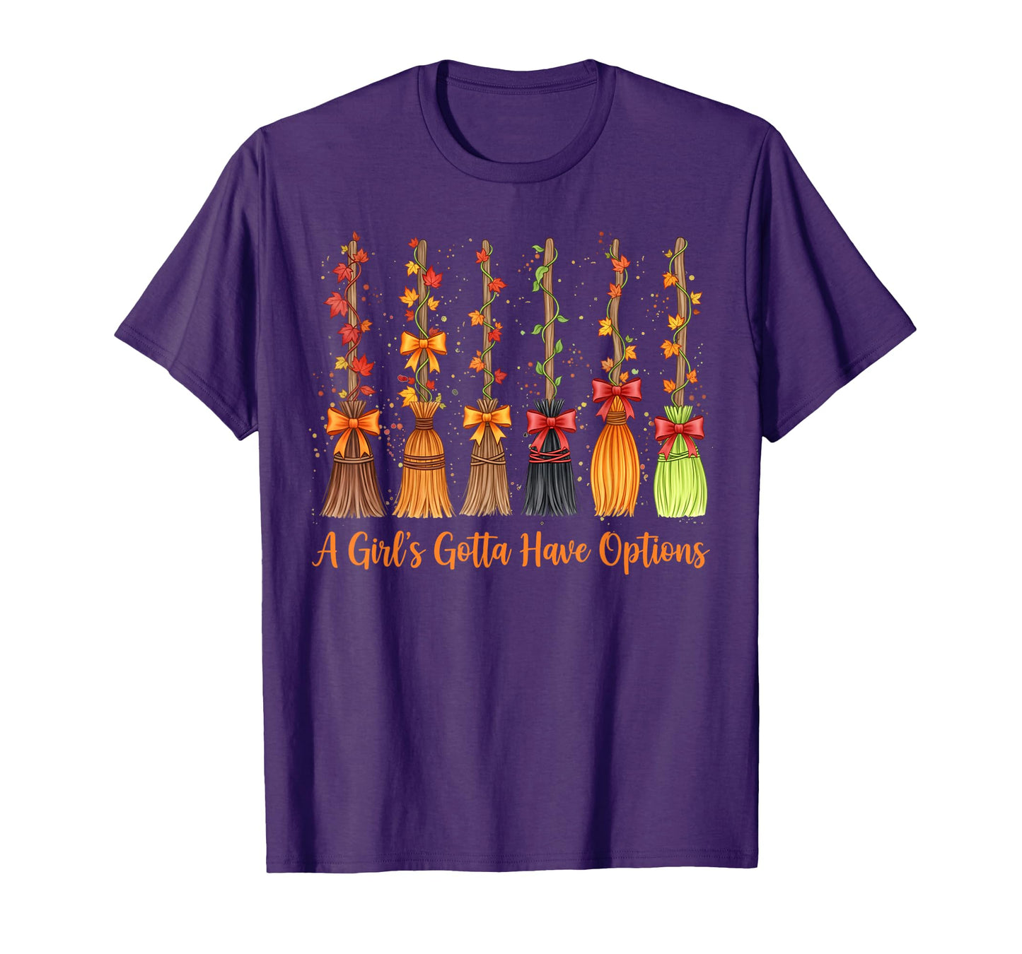 Halloween Coquette Witch Brooms A Girl's Gotta Have Options T-Shirt