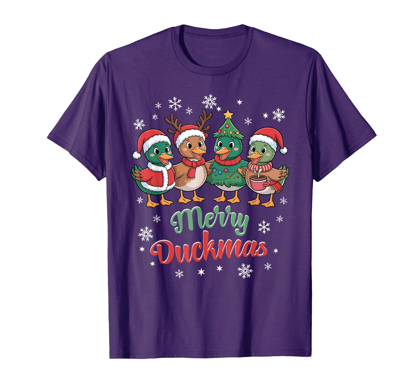Merry Duckmas – Funny Christmas Ducks Holiday Design T-Shirt