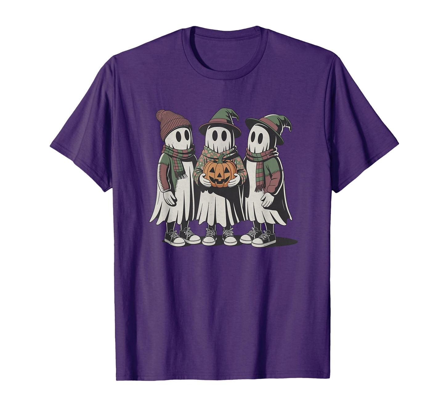 Retro Halloween Ghost Costume Spooky Season Pumpkin T-Shirt