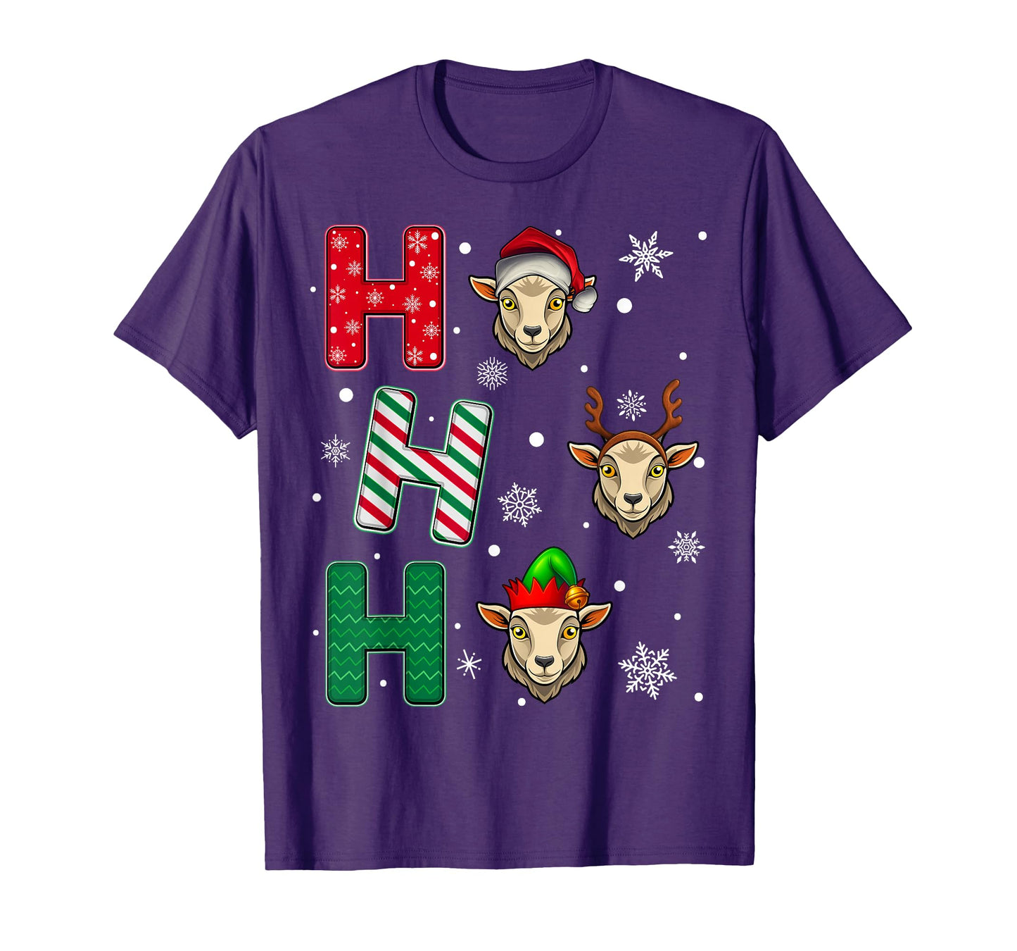Ho Ho Ho Goat Animal Christmas Santa Elf Xmas T-Shirt