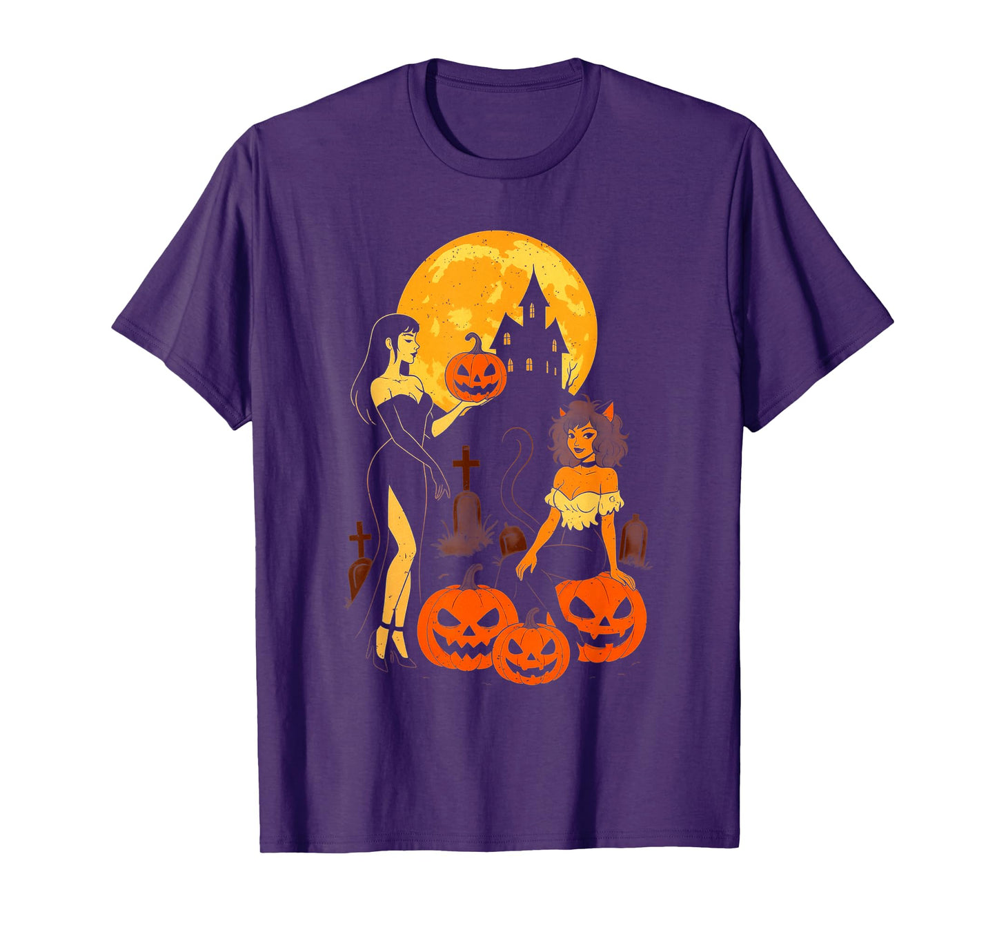 Pumpkin Girls Halloween Gothic Haunted House Spooky Season T-Shirt