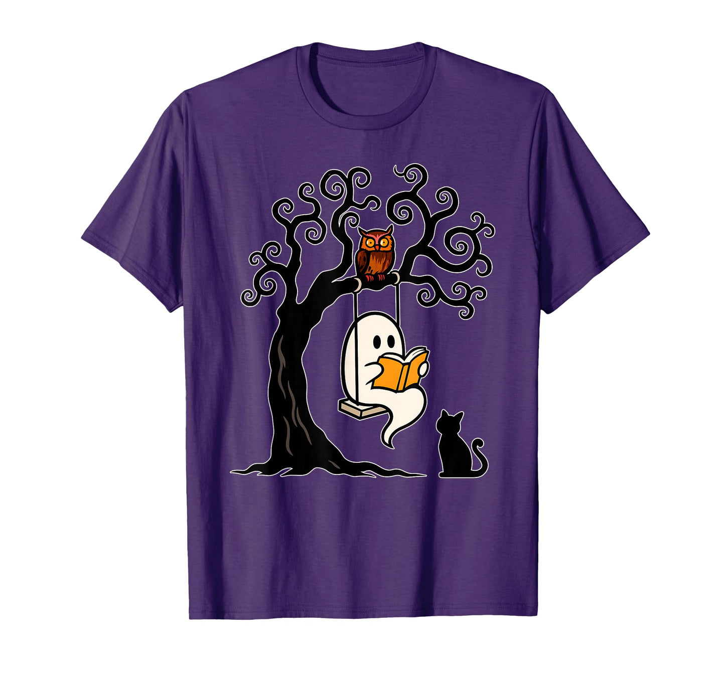 Vintage Halloween Ghost Swing Reading Halloween Costume T-Shirt