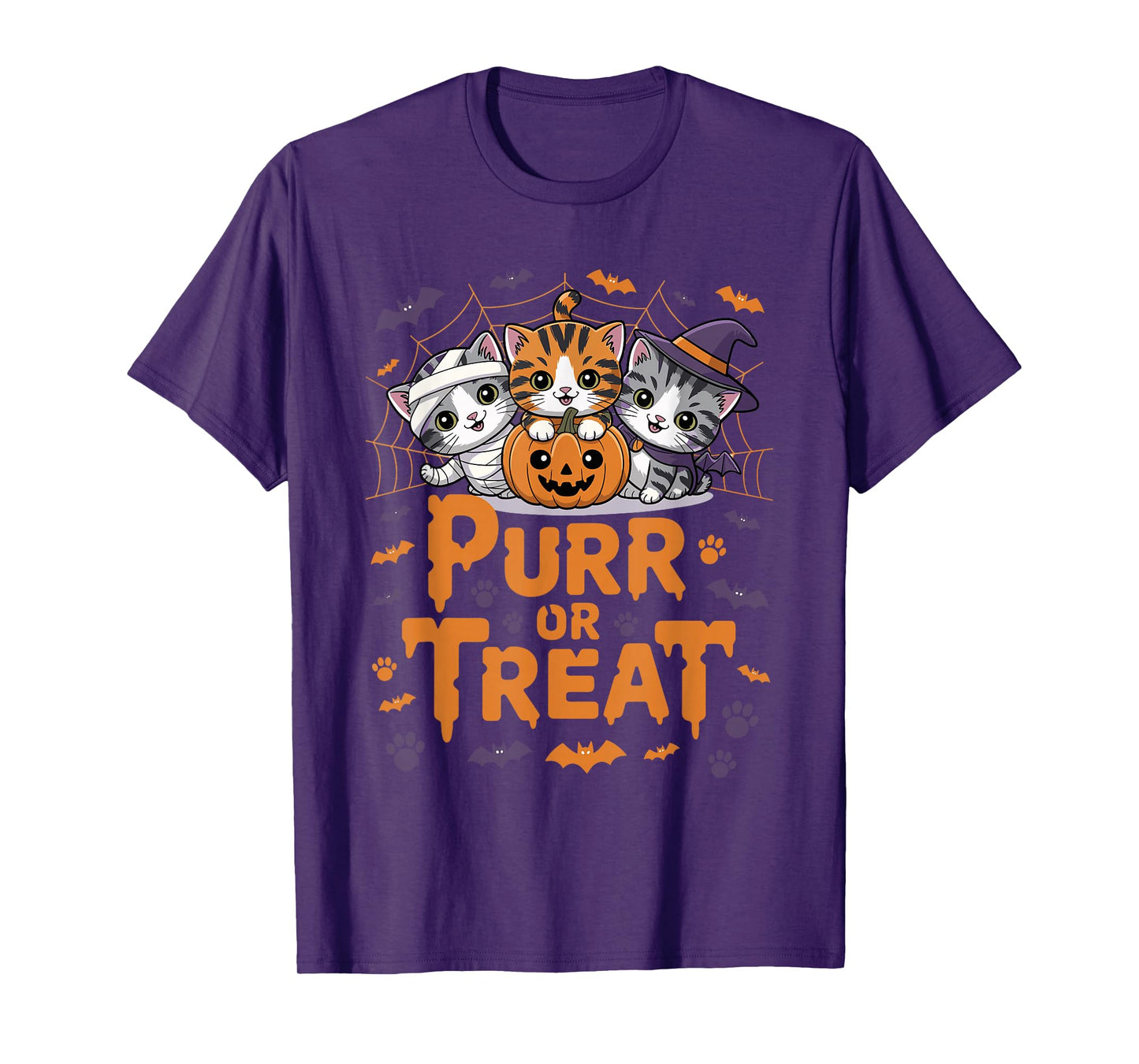 Purr or Treat Cute Halloween Cat T-Shirt