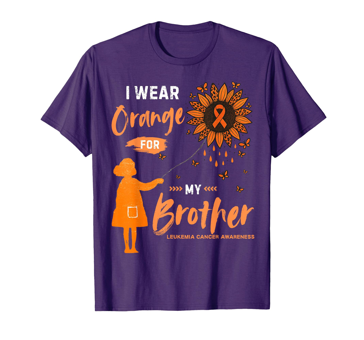 I Wear Orange For My Brother Survivor Leukemia Awareness T-Shirt