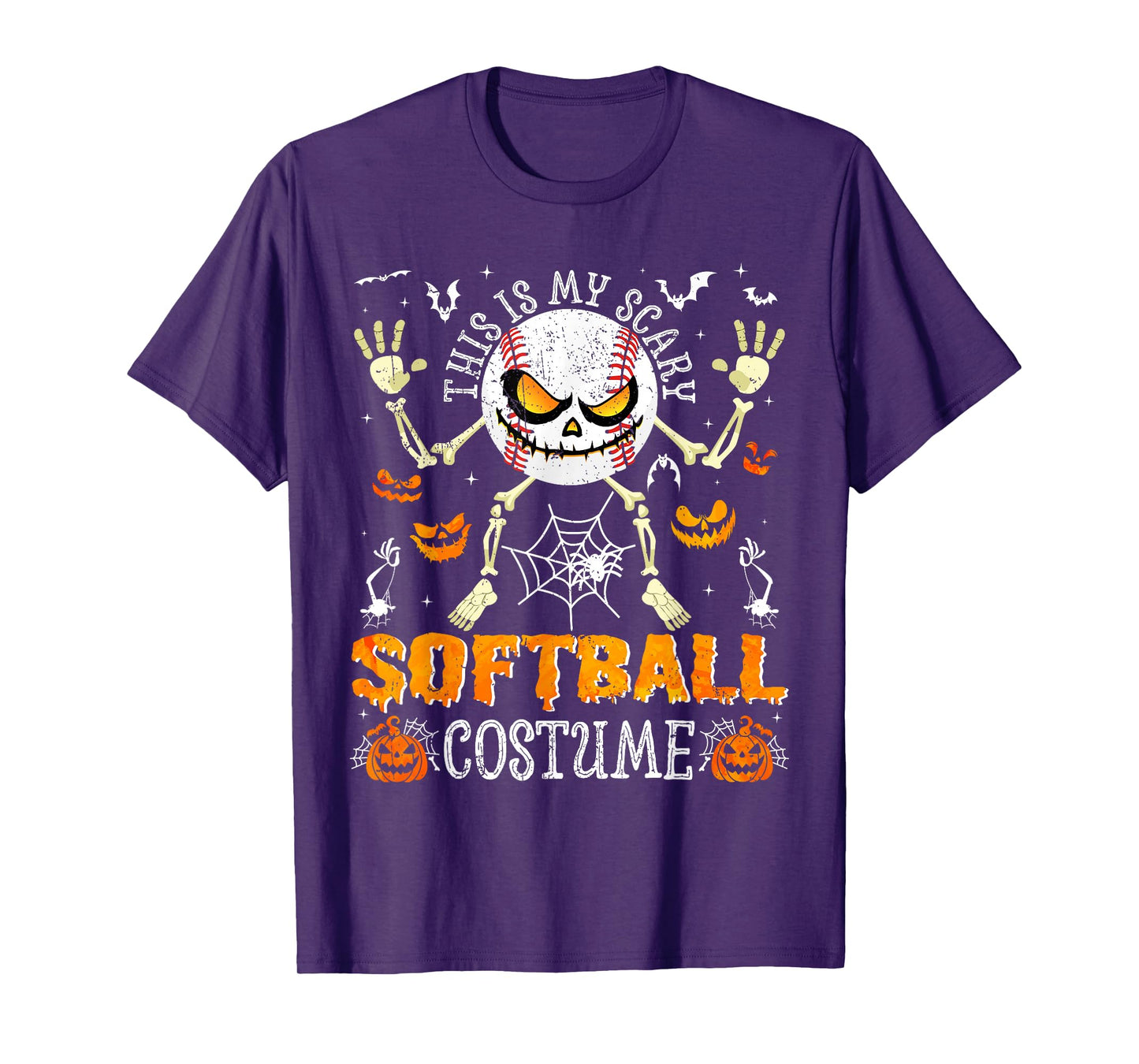 This is My Scary Softball Costume Halloween Skeleton Lover T-Shirt