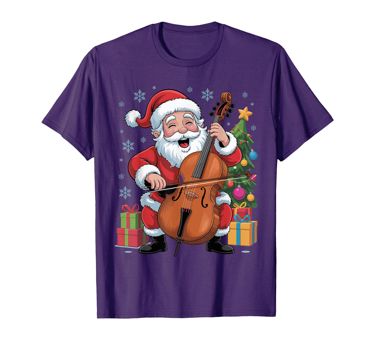 Funny Santa Playing Cello Holiday Chrismas Xmas Pajama T-Shirt