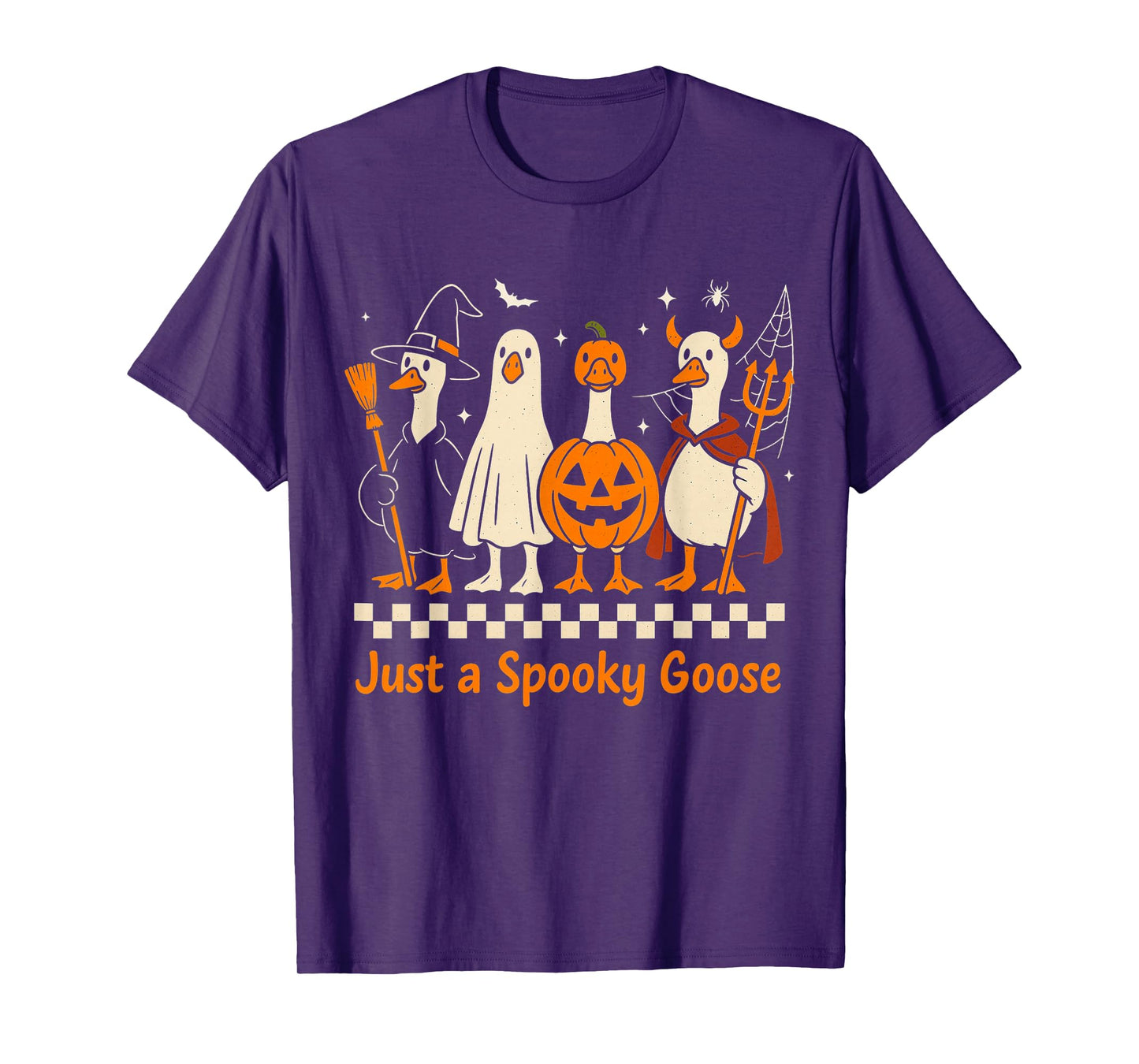 Funny Halloween Just Spooky Goose Witch Ghost Pumpkin Devil T-Shirt