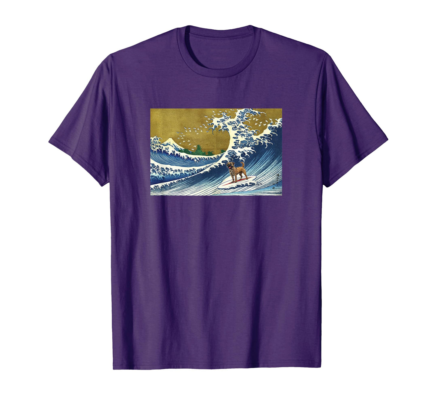 Funny Retro Vintage Surfing a Wave Border Terrier Lover T-Shirt