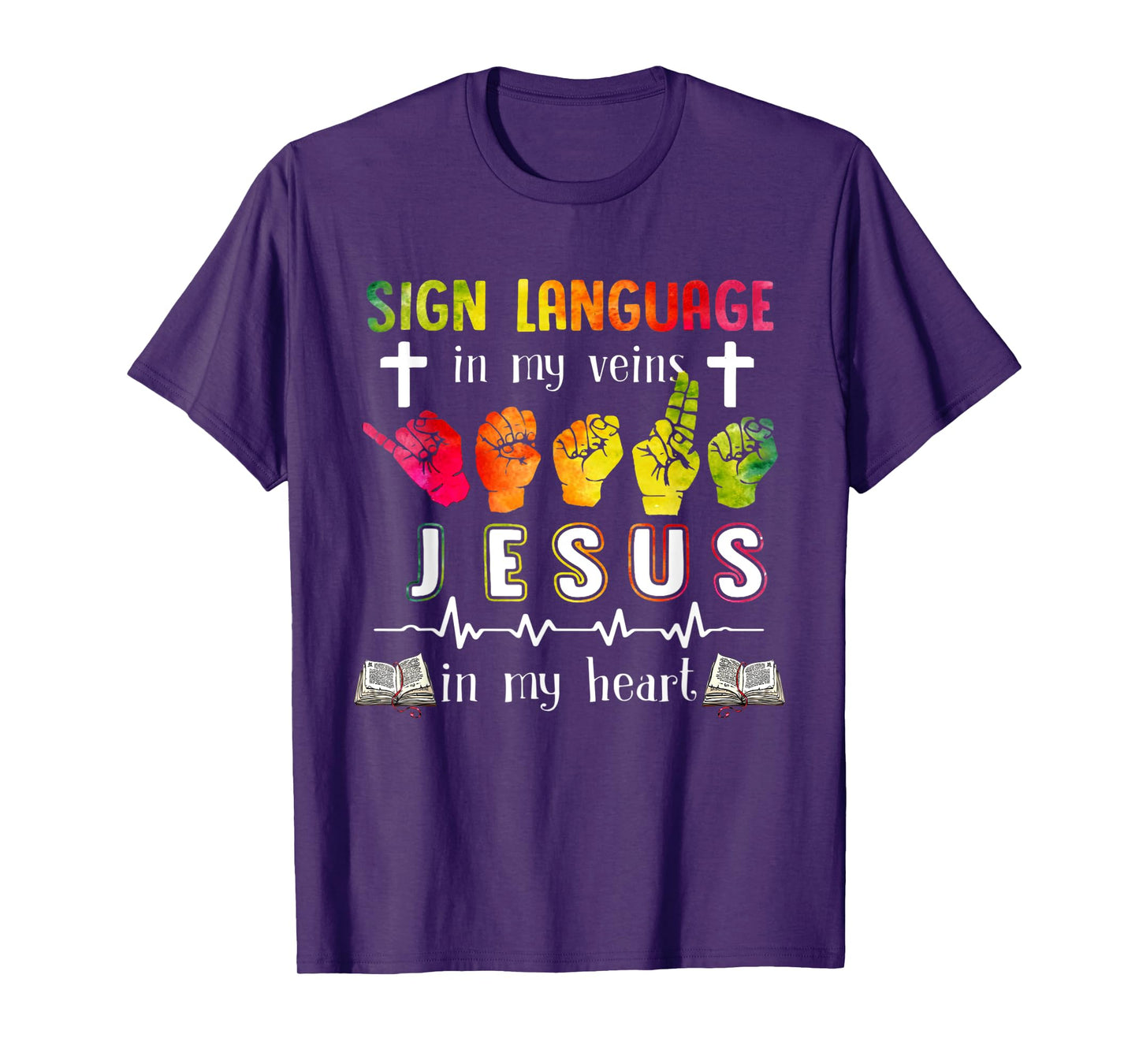 Sign Language ASL Jesus Heart Gift Apparel T-Shirt