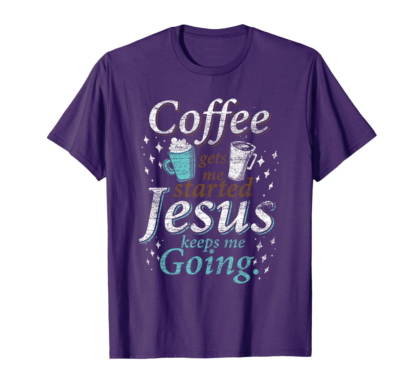 Coffee Morning Christian Gift Idea Jesus T-Shirt