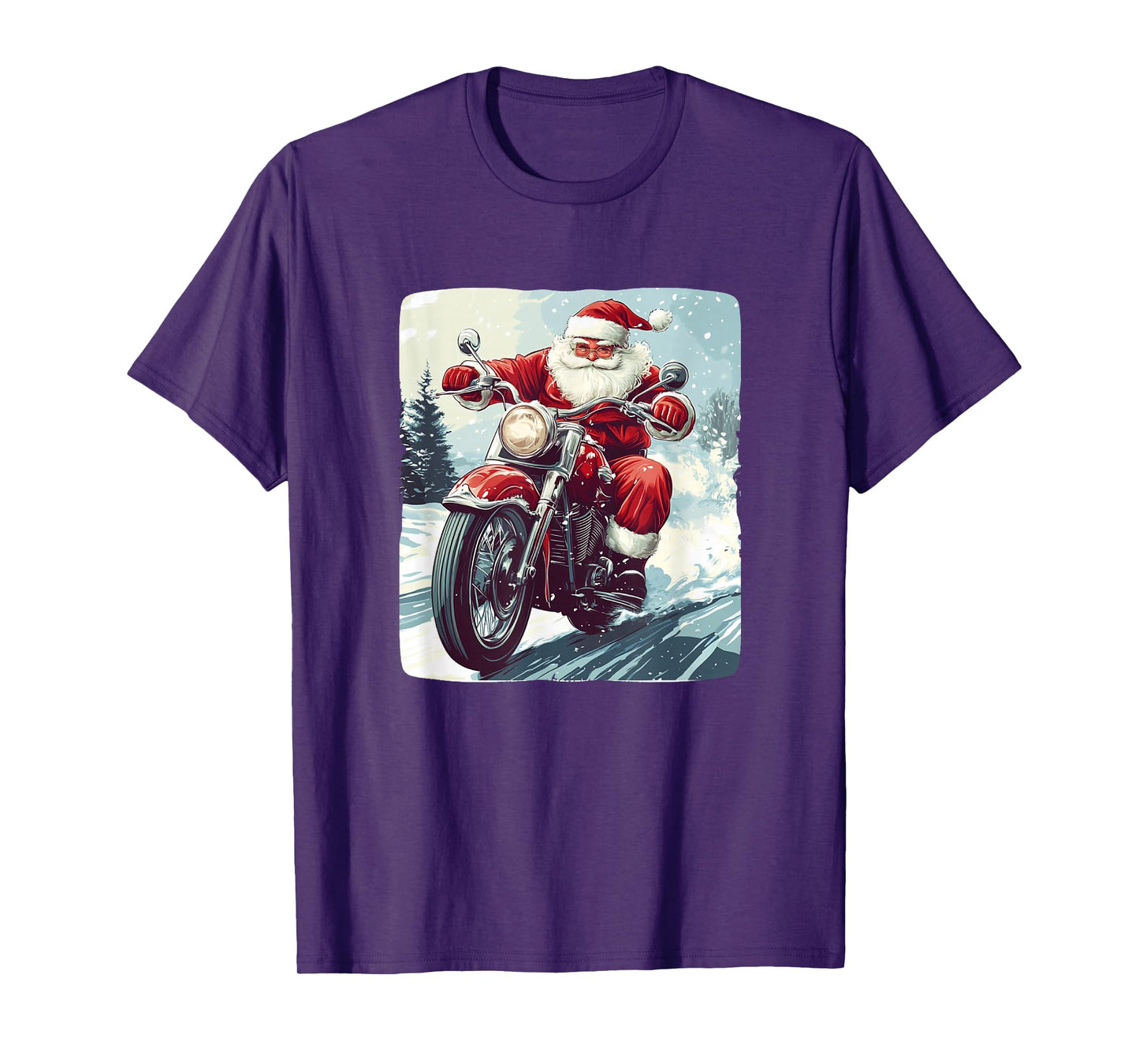 Cool Biker Santa with his Motorcycle Outfit T-Shirt