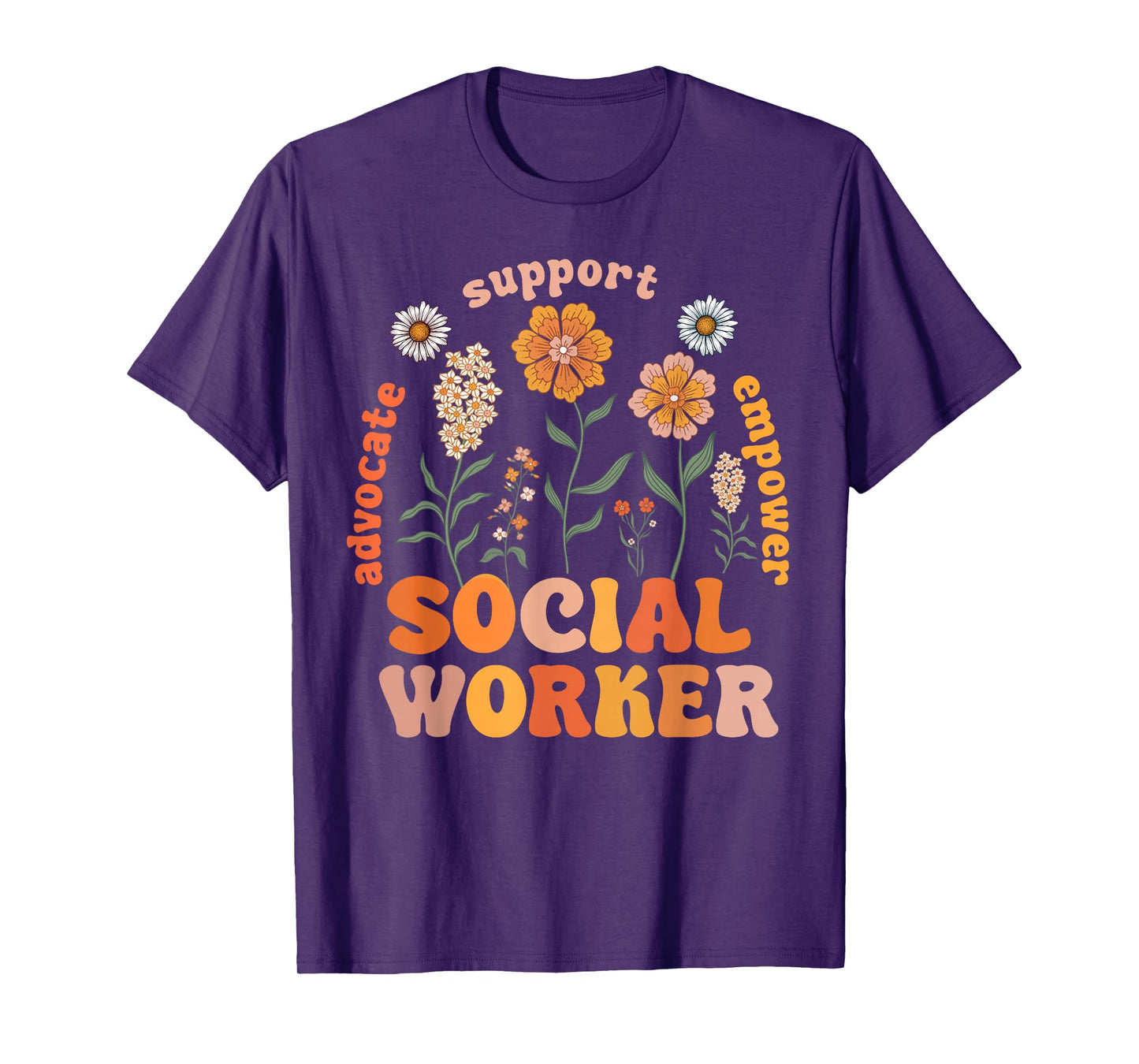 Retro Social Worker Vintage Flower Social Work Life T-Shirt