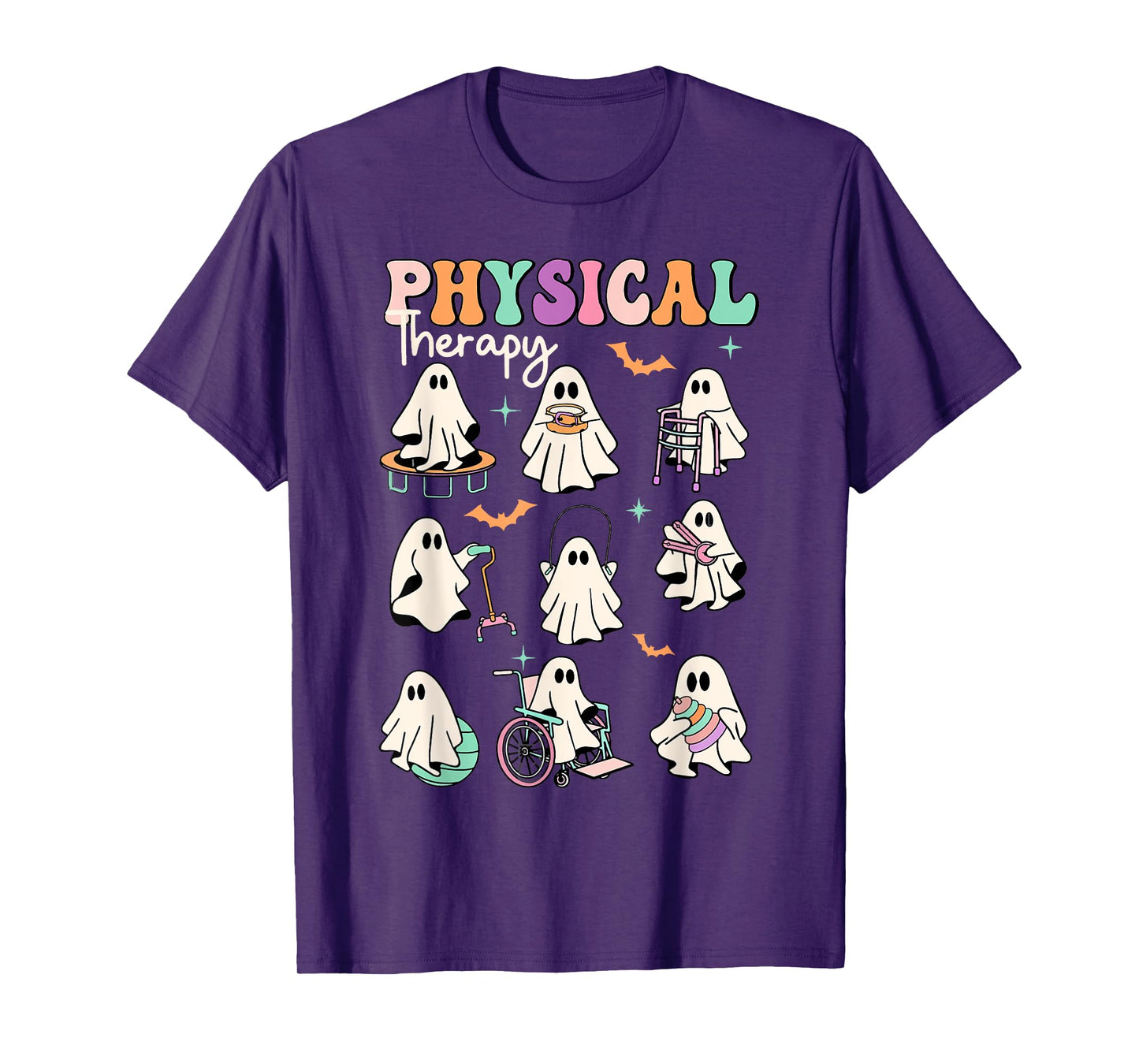 Ghost Physical Therapy Physical Therapist Halloween Groovy T-Shirt