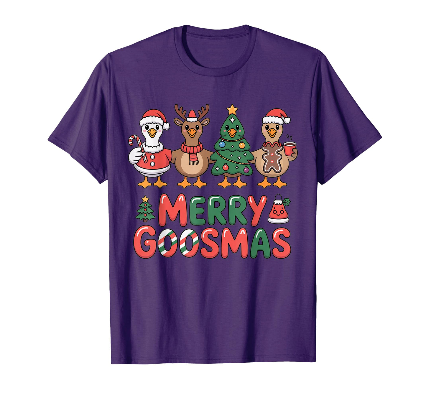 Merry Goosmas Cute Holiday Farm Goose Christmas Fun T-Shirt