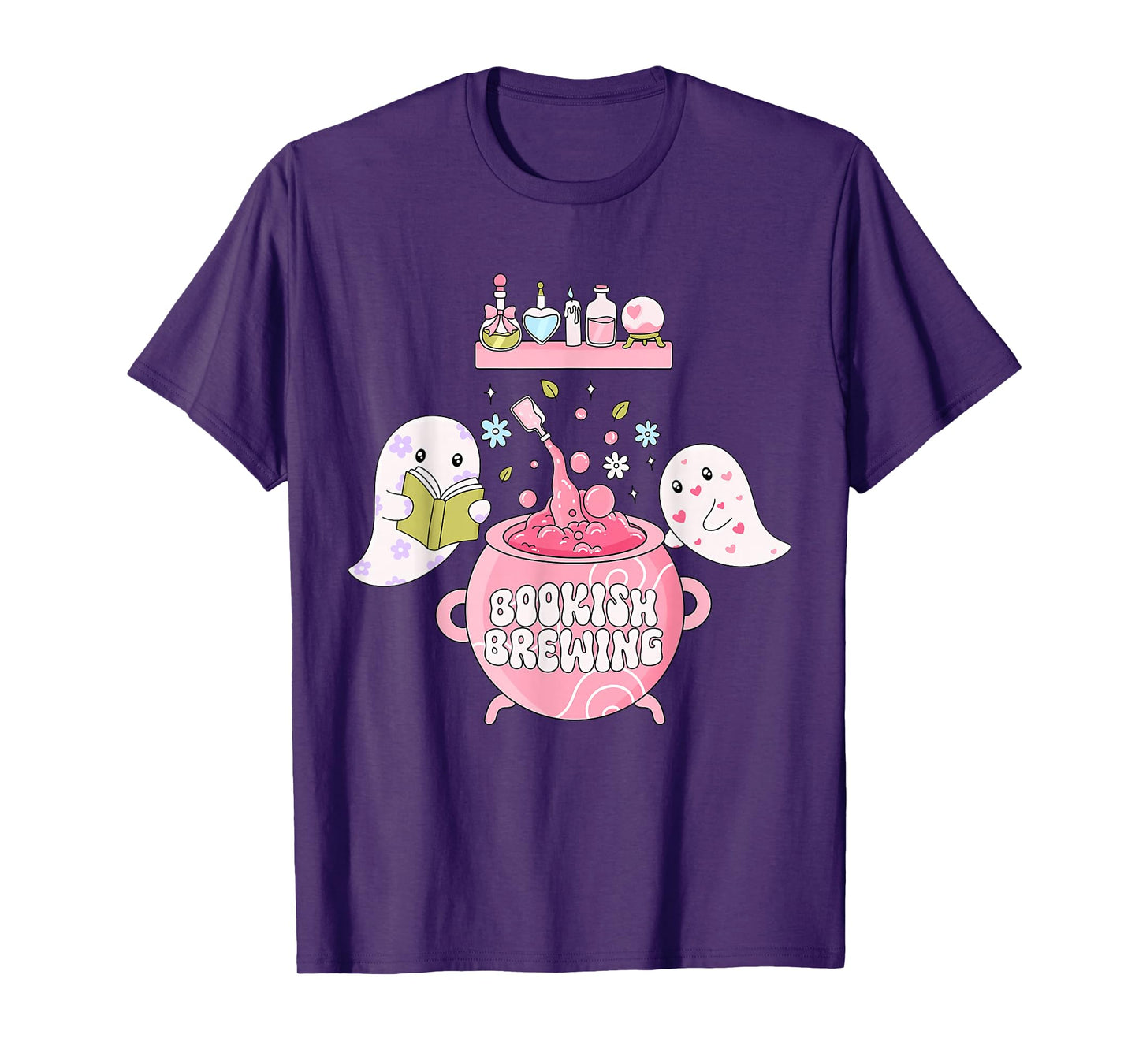 Bookish Brewing Cute Witch Halloween Design T-Shirt