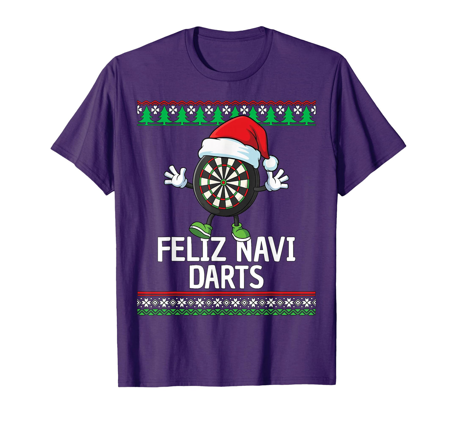 Feliz Navi Darts Dartboard Christmas Funny Ugly Christmas T-Shirt