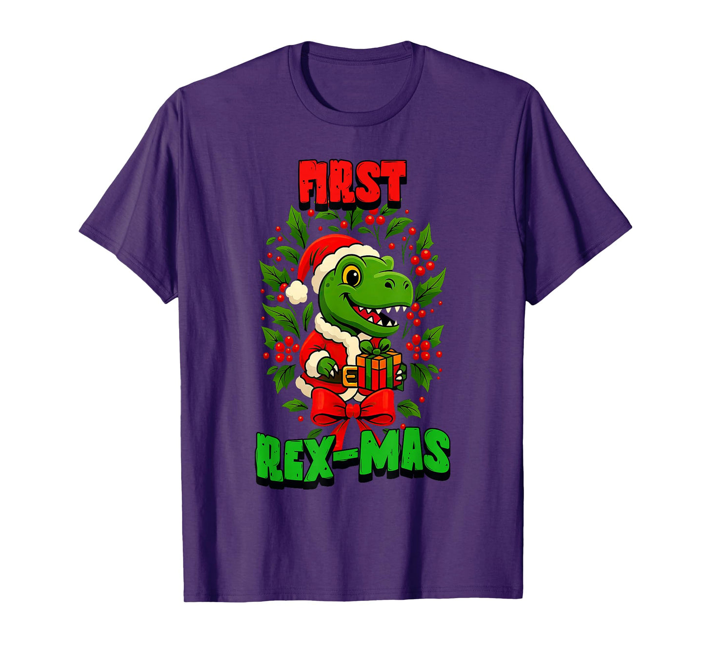 First Rex-Mas Cute Dinosaur Festive Christmas T-Shirt