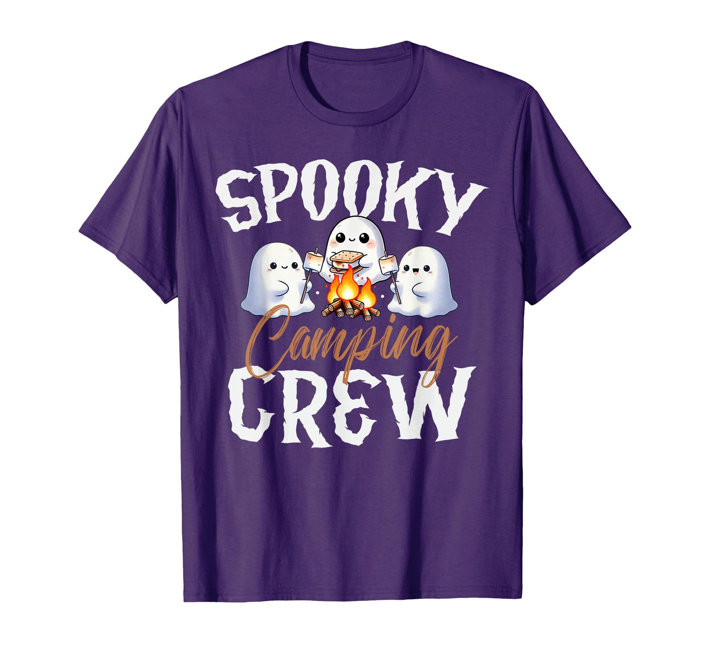 Spooky Camping Crew Halloween 2024 Campfire Happy Boo Ghost T-Shirt