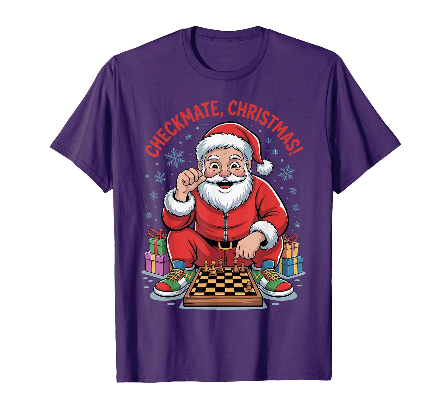 Funny Santa Playing Chess Holiday Christmas Xmas Pajama T-Shirt