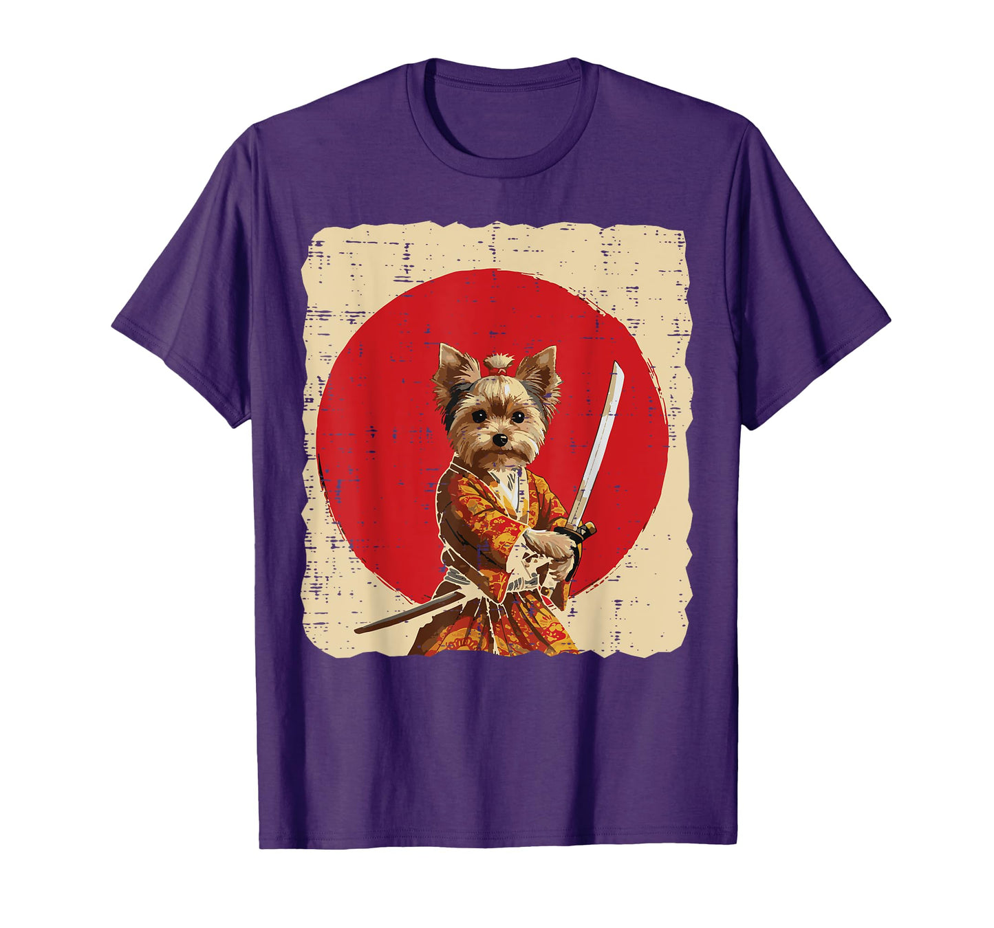 Japanese Dog Yorkshire Terrier Samurai Art Women Men Kids T-Shirt