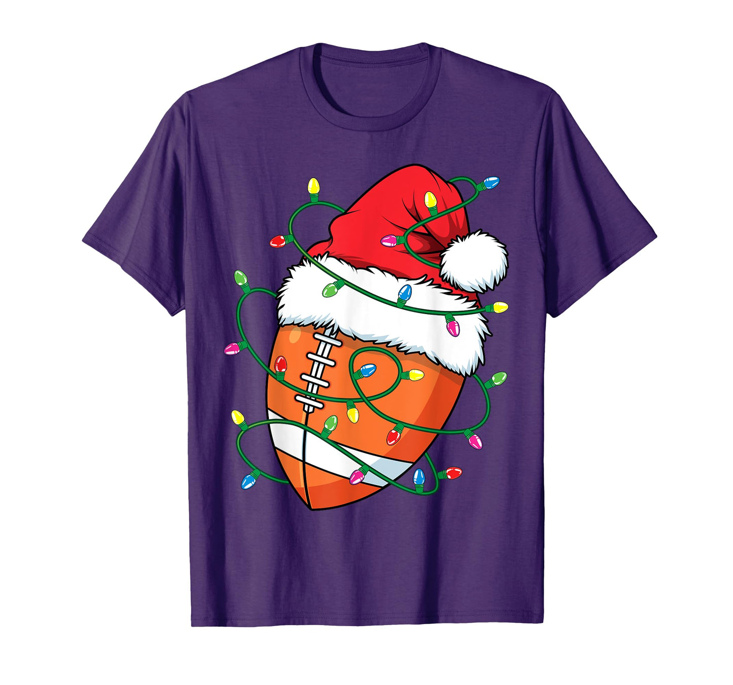 Santa Sports Design for Men Boys Christmas Football Player T-Shirt
