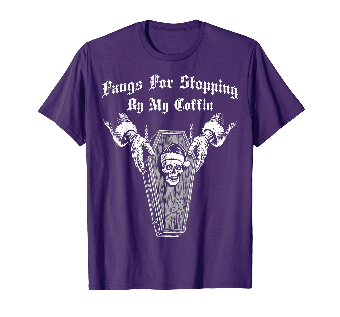 Fangs for Stopping by Coffin Halloween Spooky Haunted Season T-Shirt