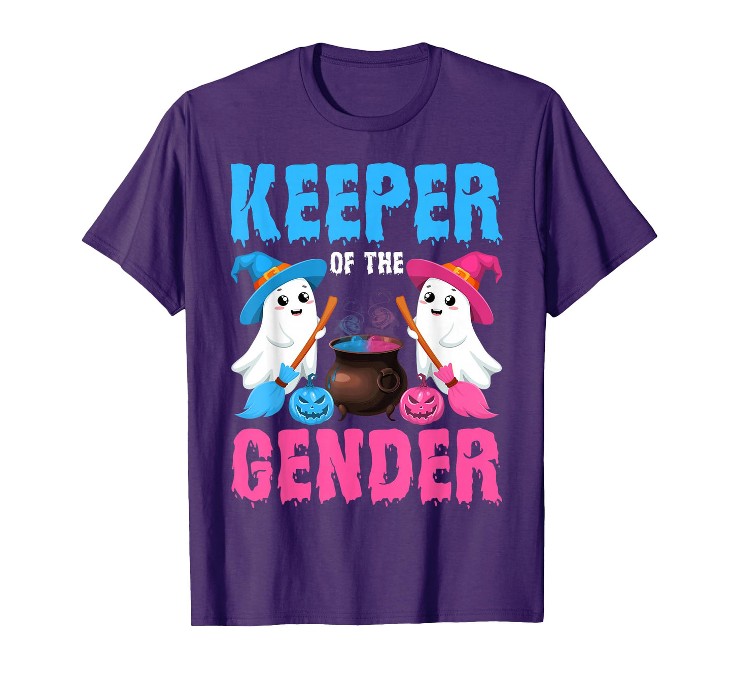 Keeper of The Gender Ghost Witch Halloween Gender Reveal T-Shirt