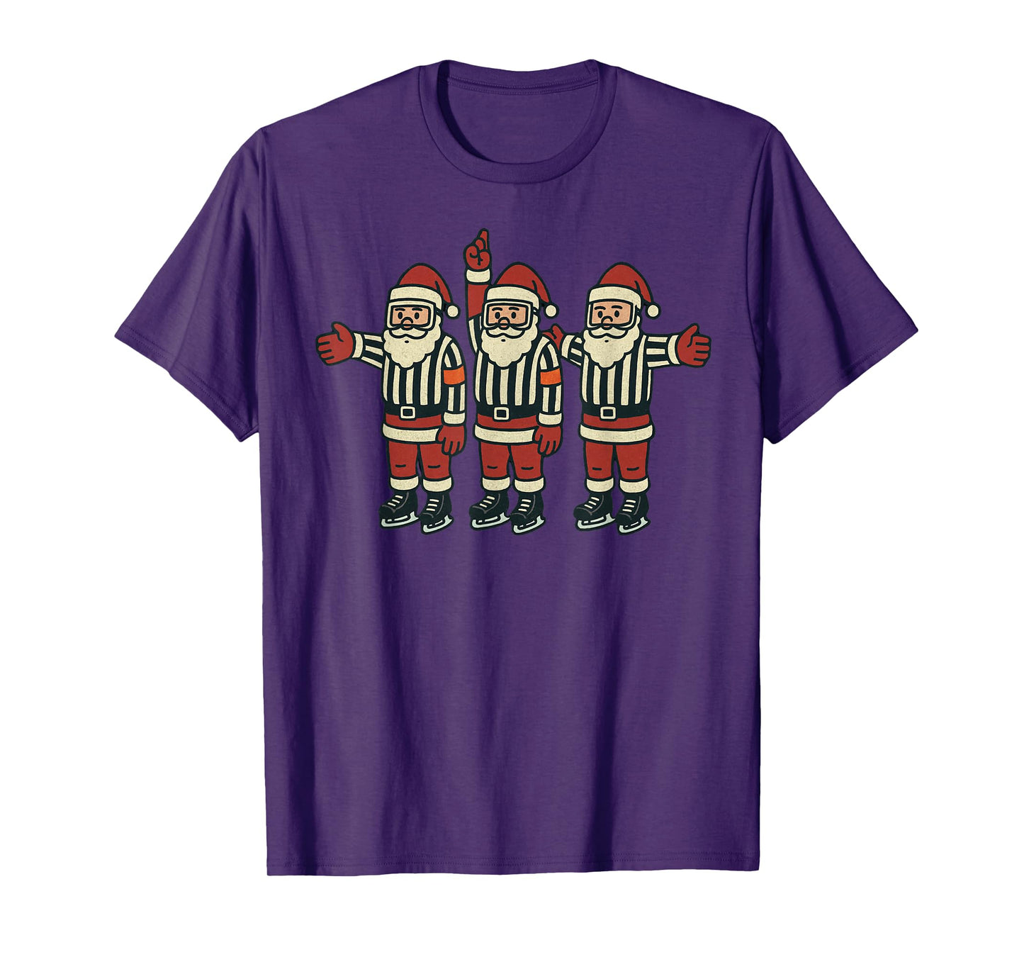 Santa Referee Ice Hockey Christmas Vintage Funny Xmas T-Shirt