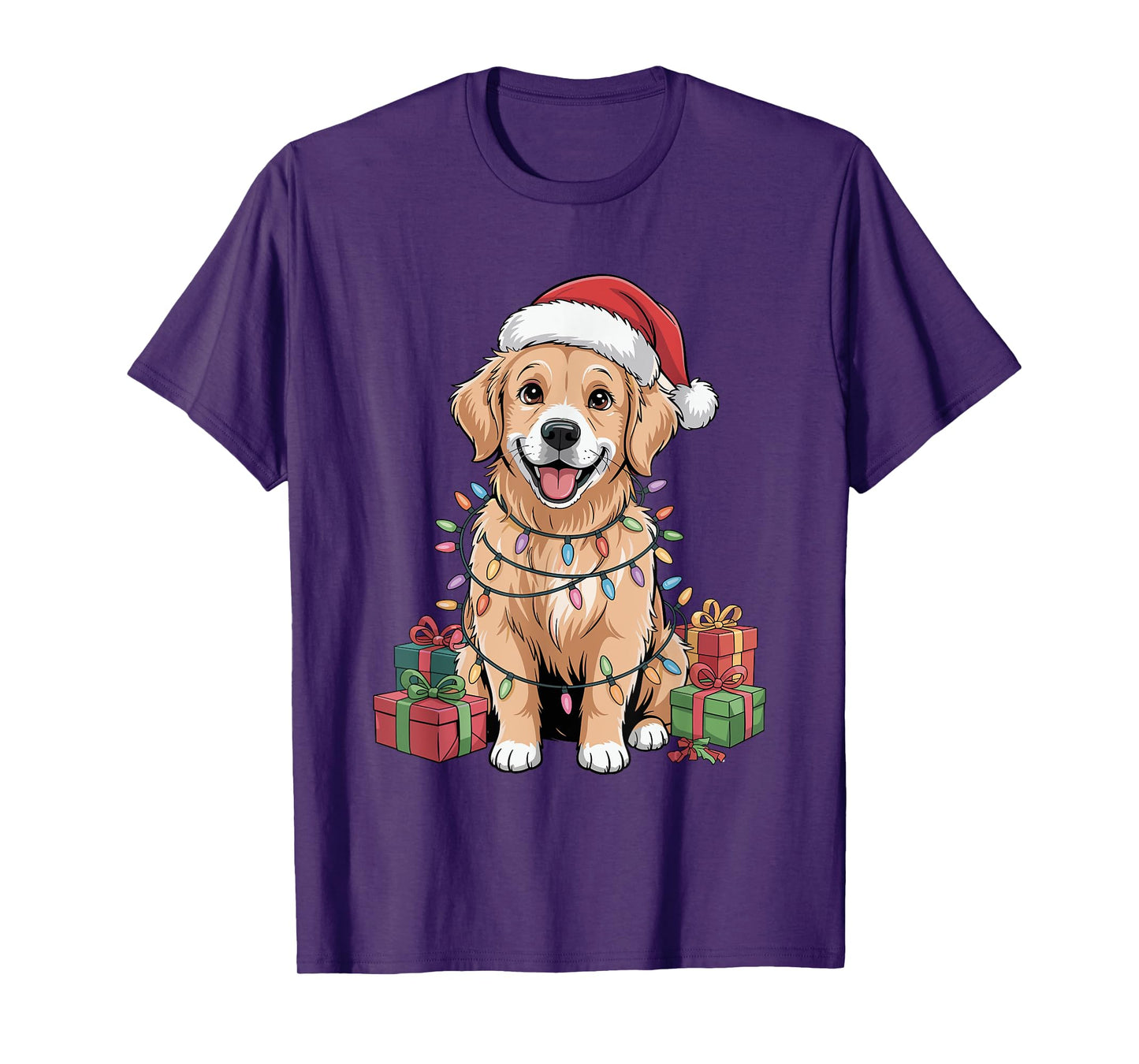 Cute Golden Retriever Christmas Funny Dog Lover Holiday T-Shirt