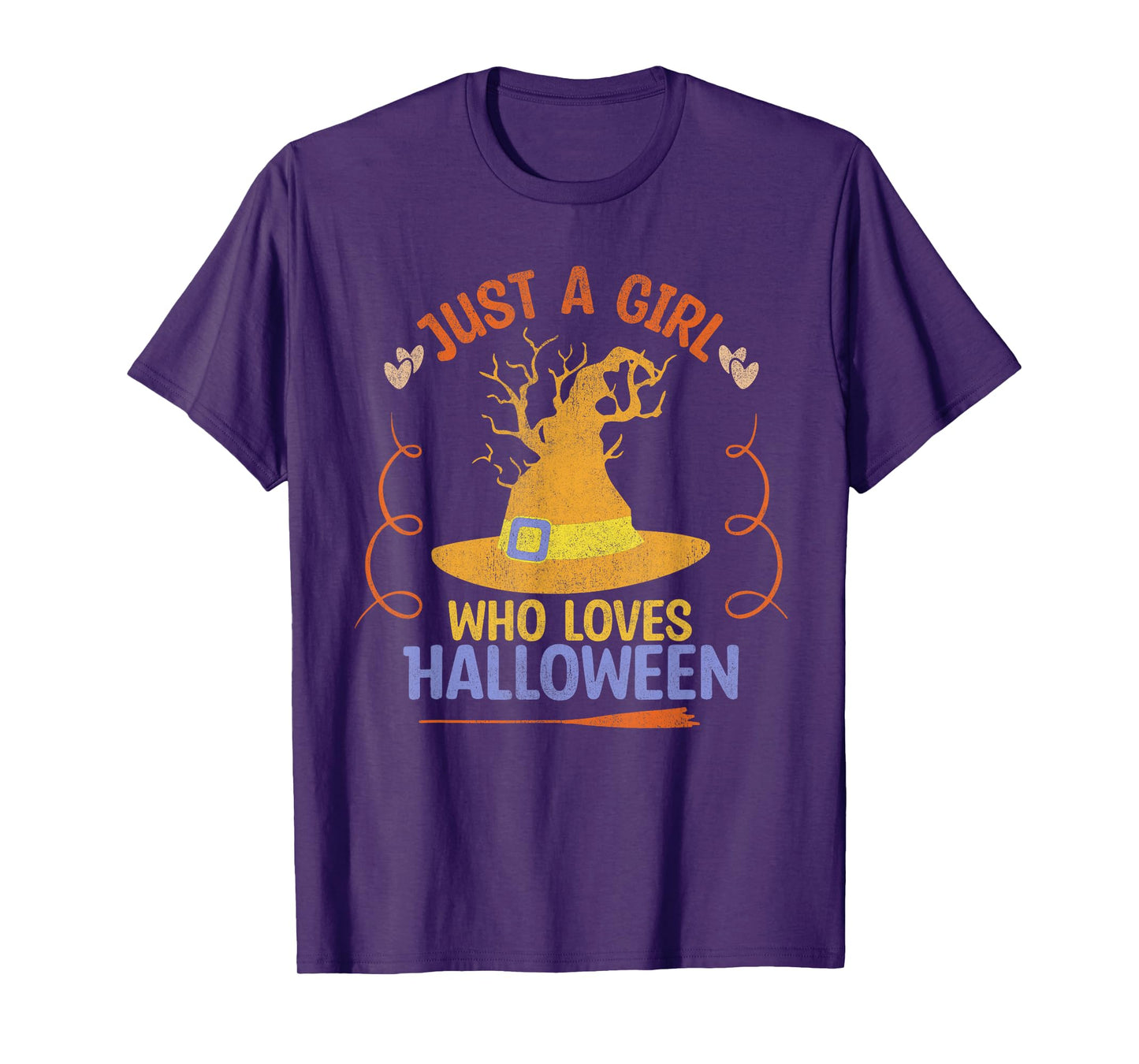 Just A Girl Who Loves Halloween Witch Hat T-Shirt
