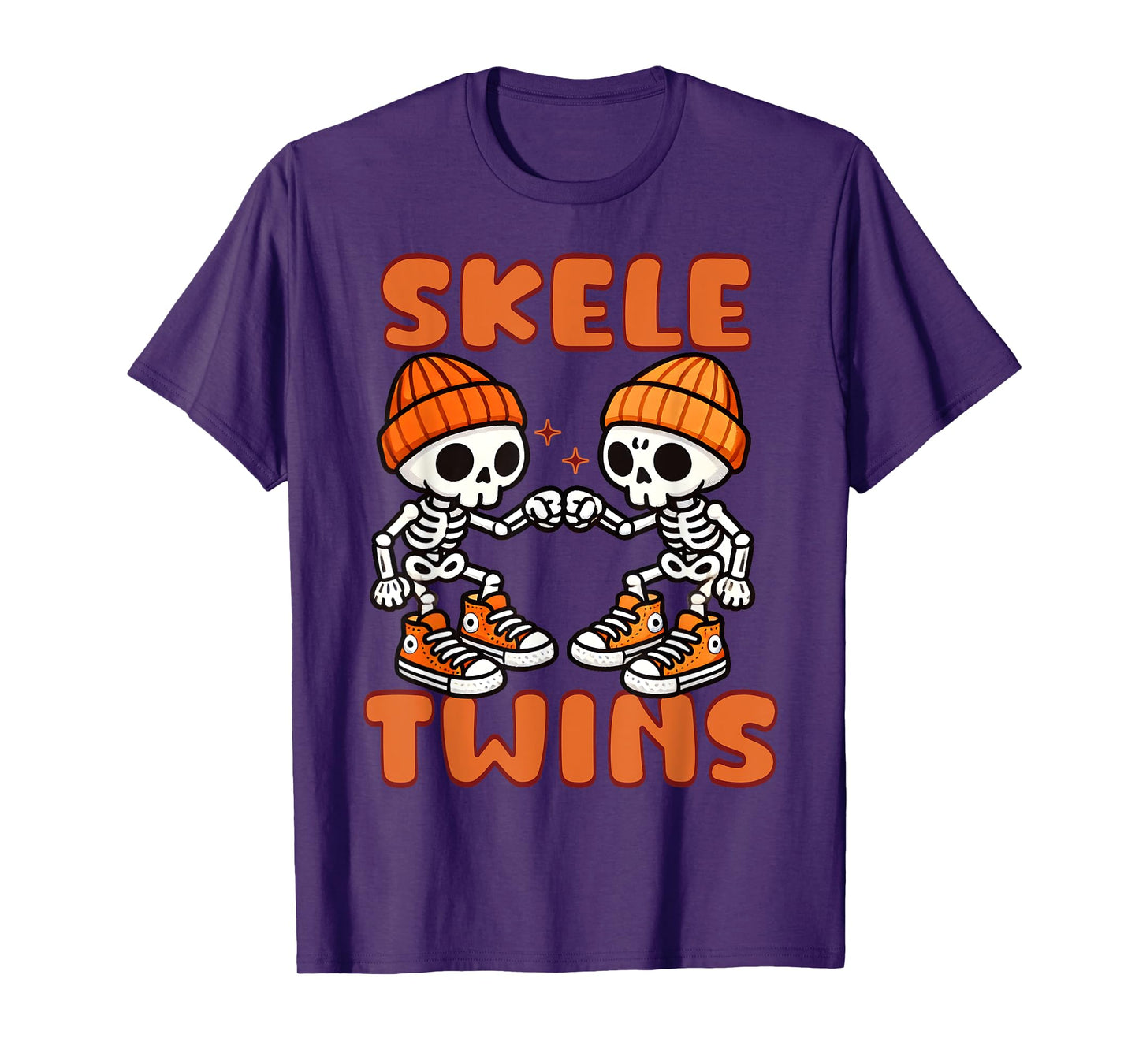 Twin Boys Twinning Halloween Best Friend Matching Skeleton T-Shirt