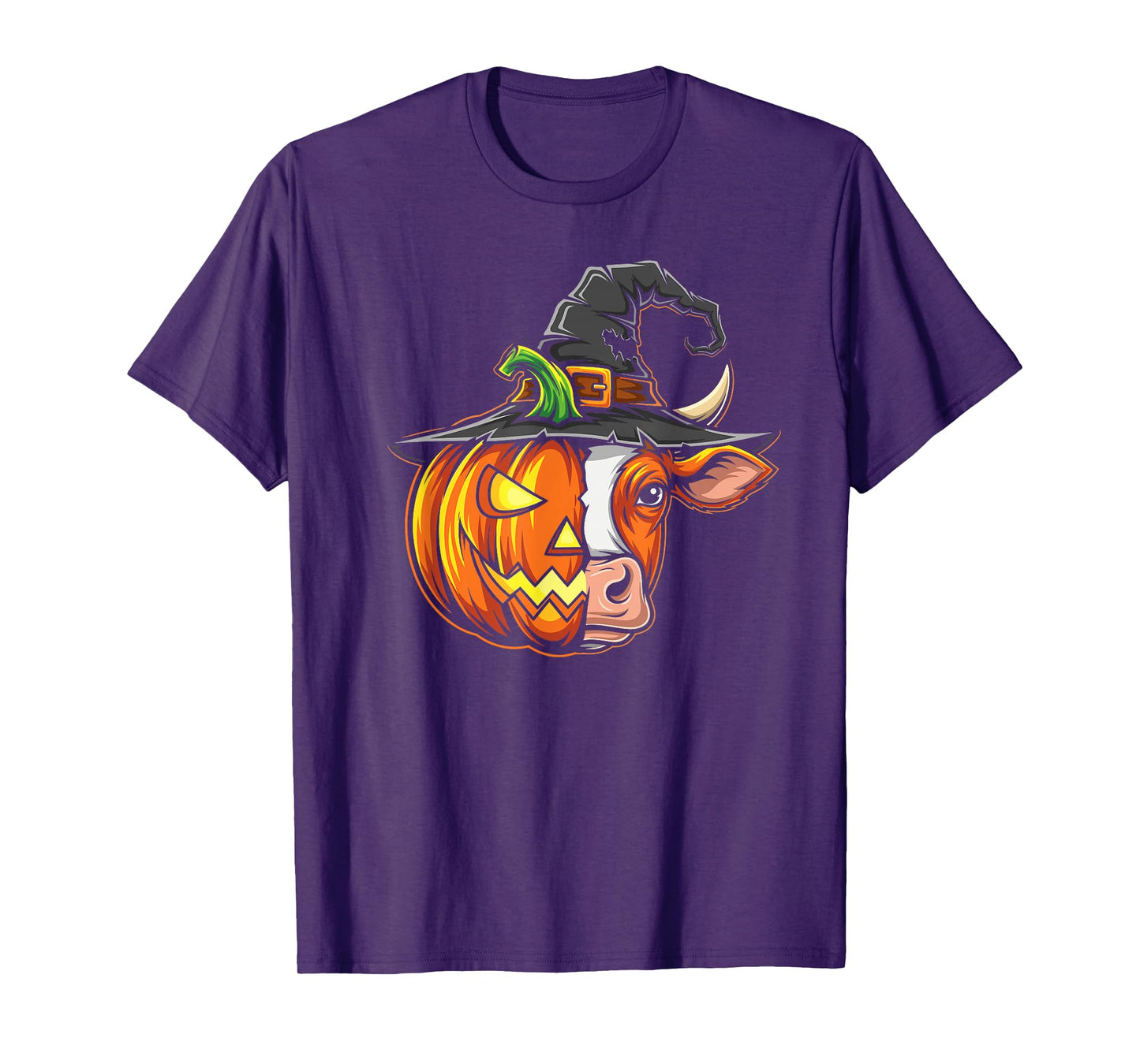 Cow Pumpkin Jack O Lantern Halloween Kids Mens Womens T-Shirt