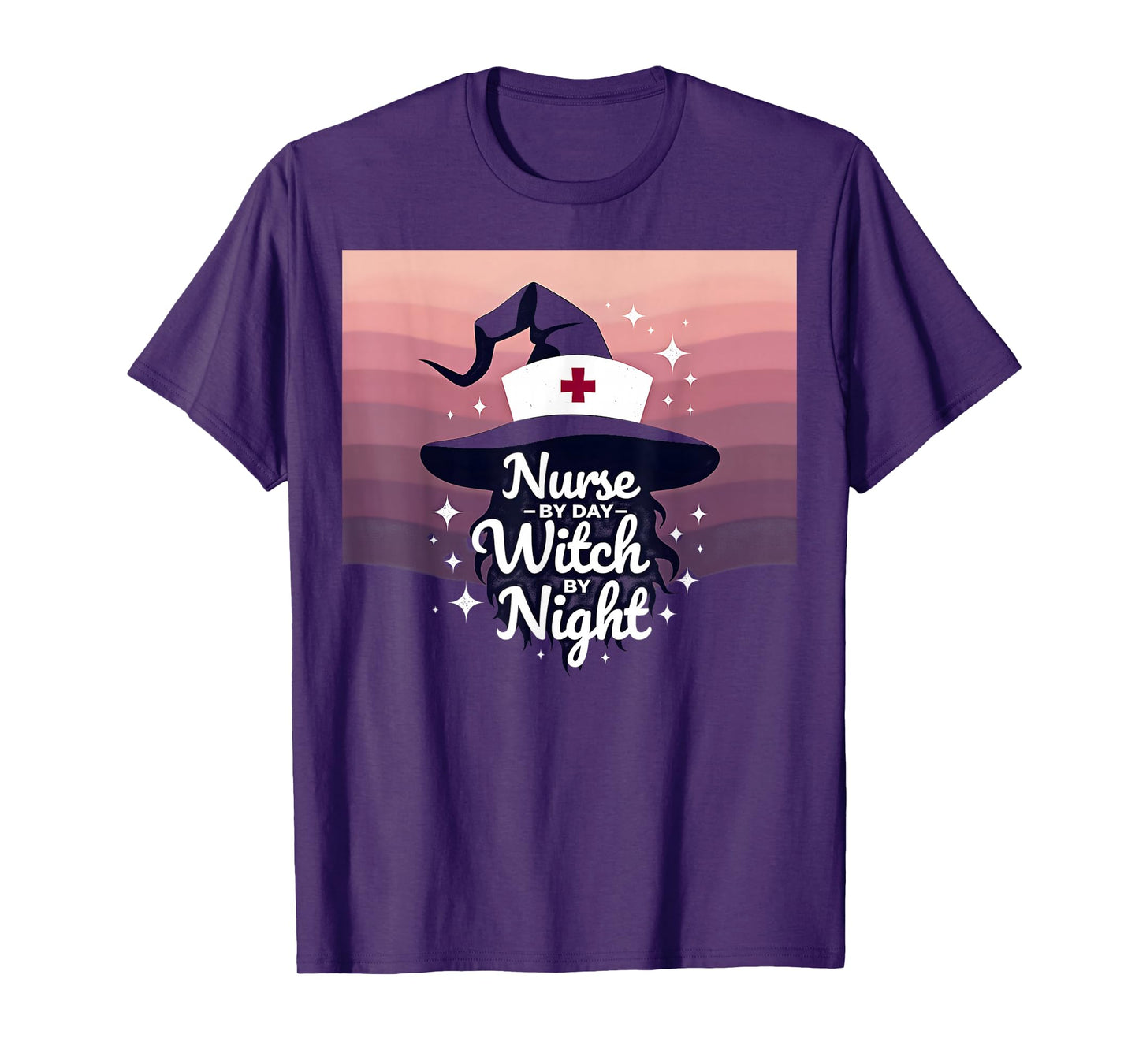 Halloween Nurse by Day, Witch by Night Occupation Theme T-Shirt