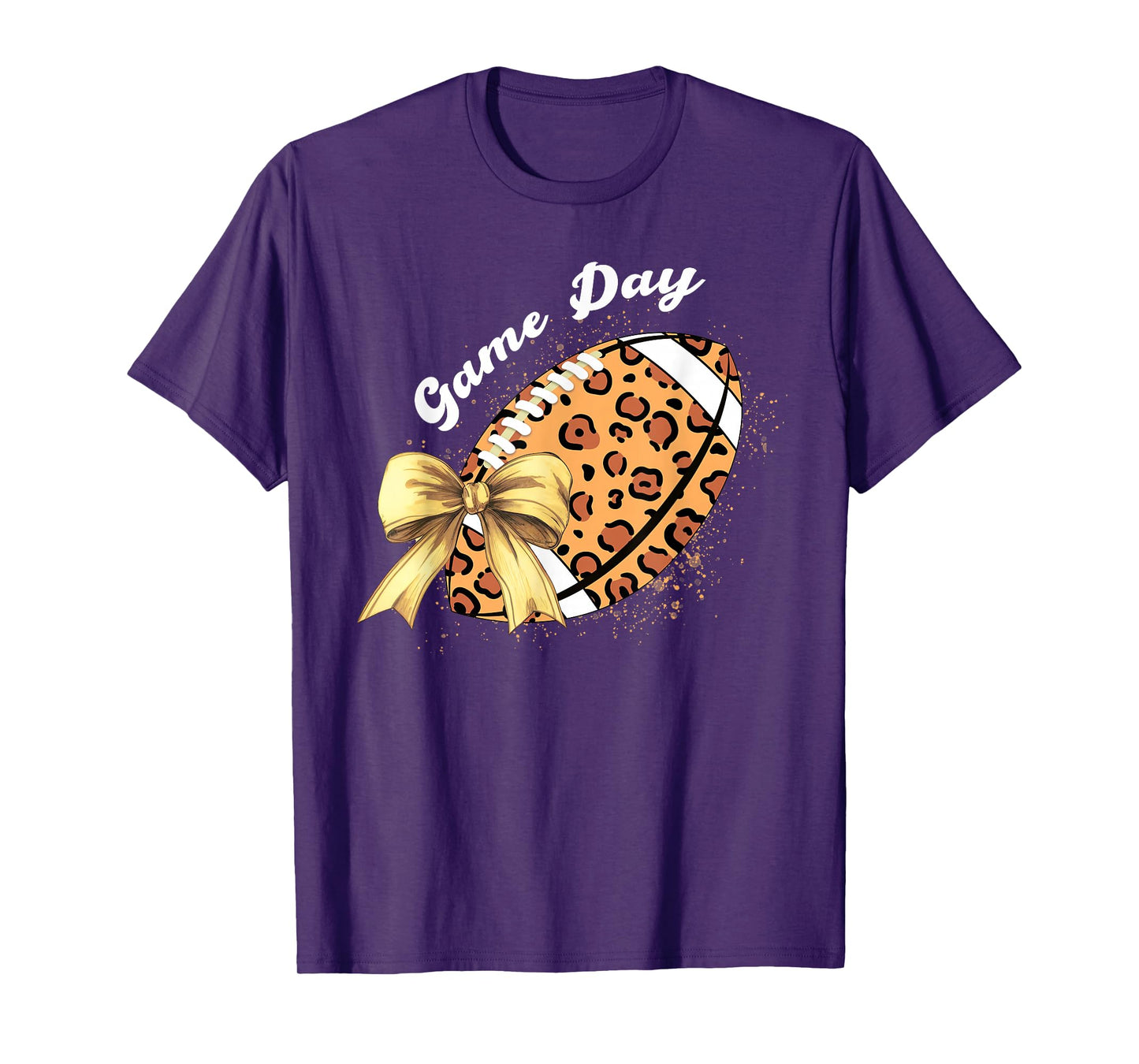 Vintage Game Day Leopard American Football Season Women Girl T-Shirt