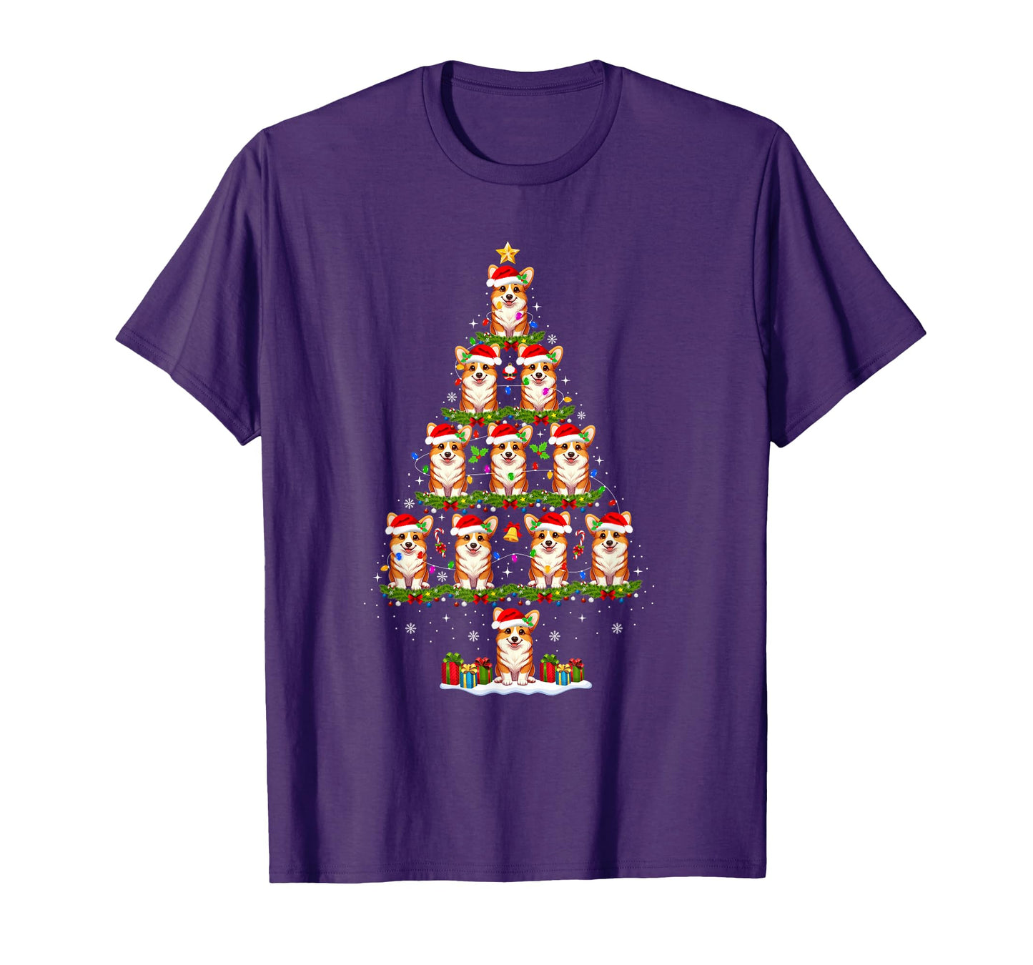Corgi Dog Christmas Tree Merry Corgimas Funny Xmas Dog Lover T-Shirt