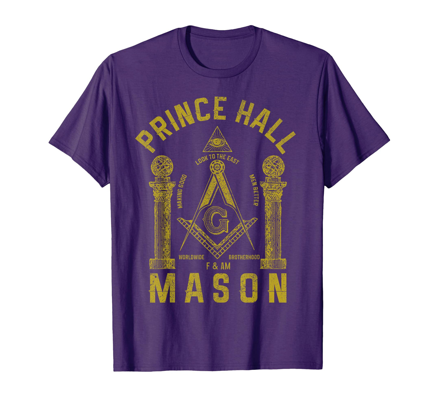 Prince Hall Mason Masonic Square & Compass Freemason Shriner T-Shirt