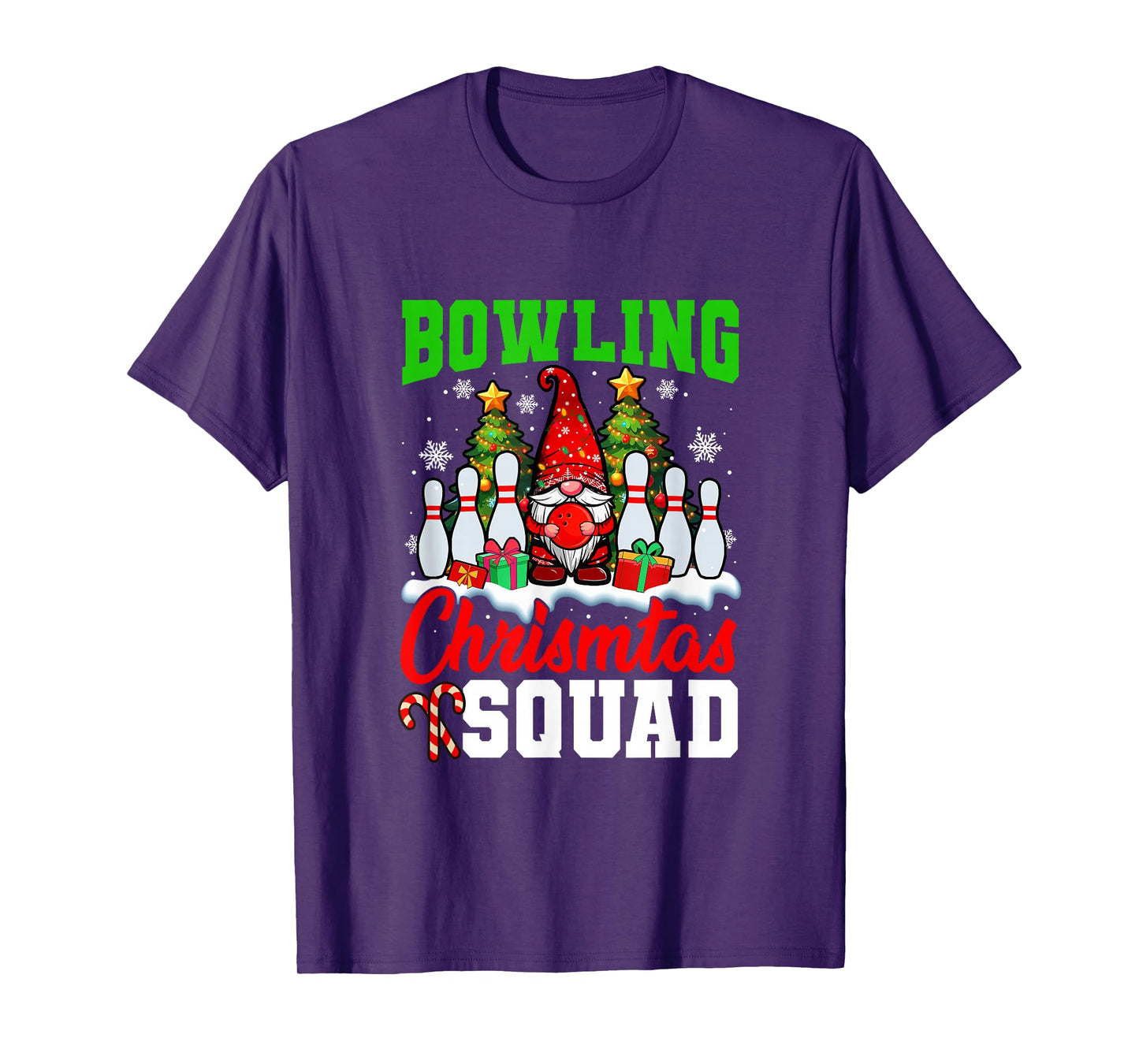 Bowling Christmas Squad Player Costume Gnome Lover Kids T-Shirt
