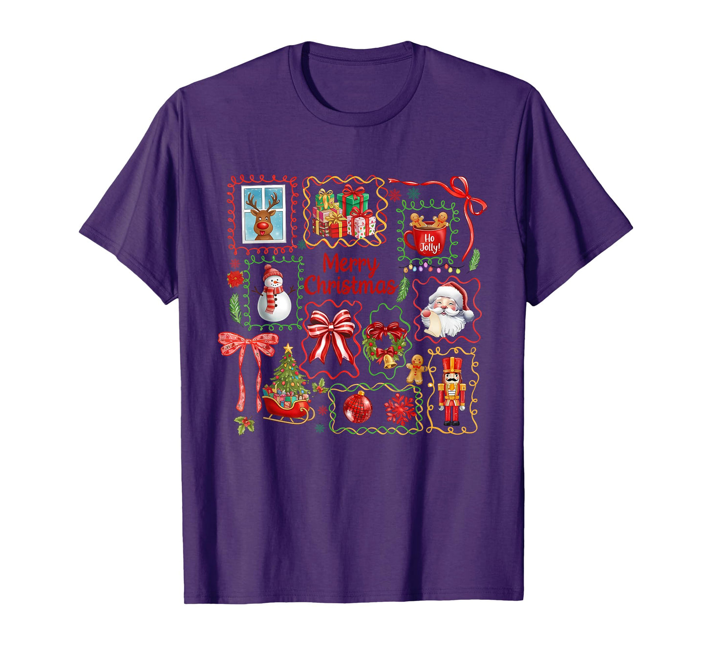 Coquette Merry Christmas, Christmas Girly, Retro Xmas Bow T-Shirt