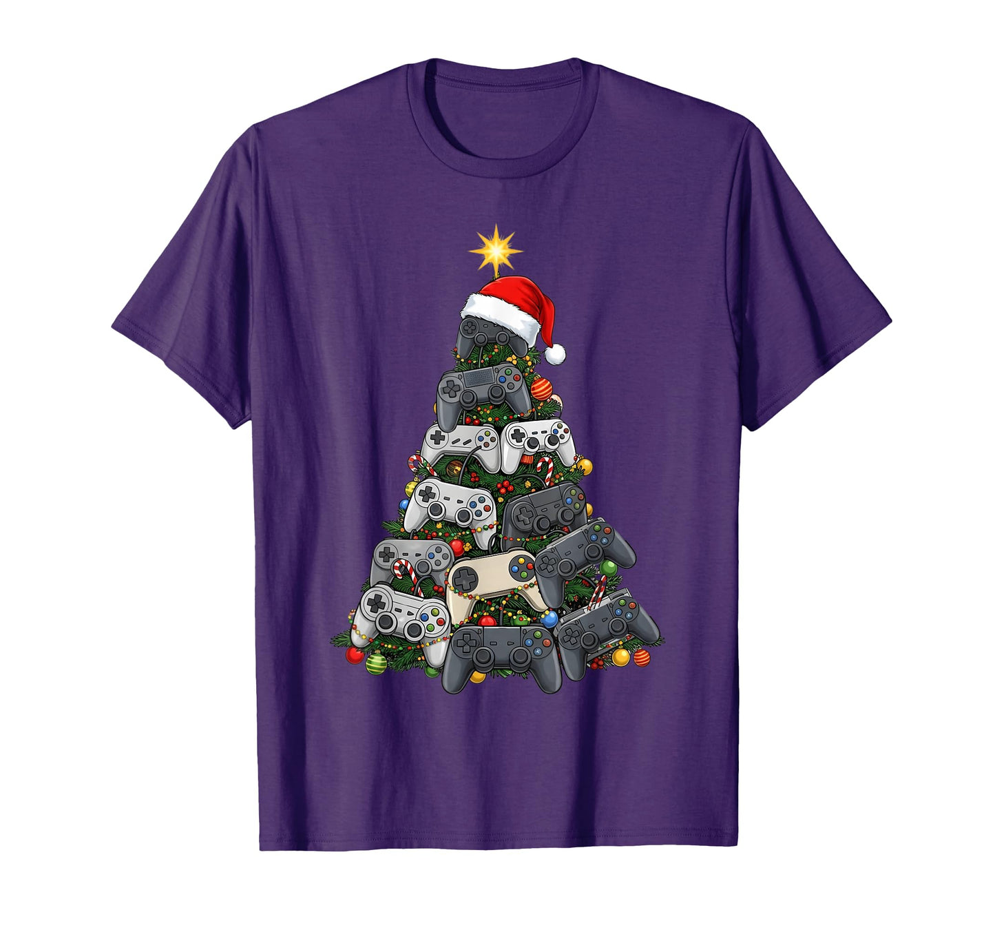Gaming Christmas Tree Funny Video Games Gamer Teen Boys Men T-Shirt