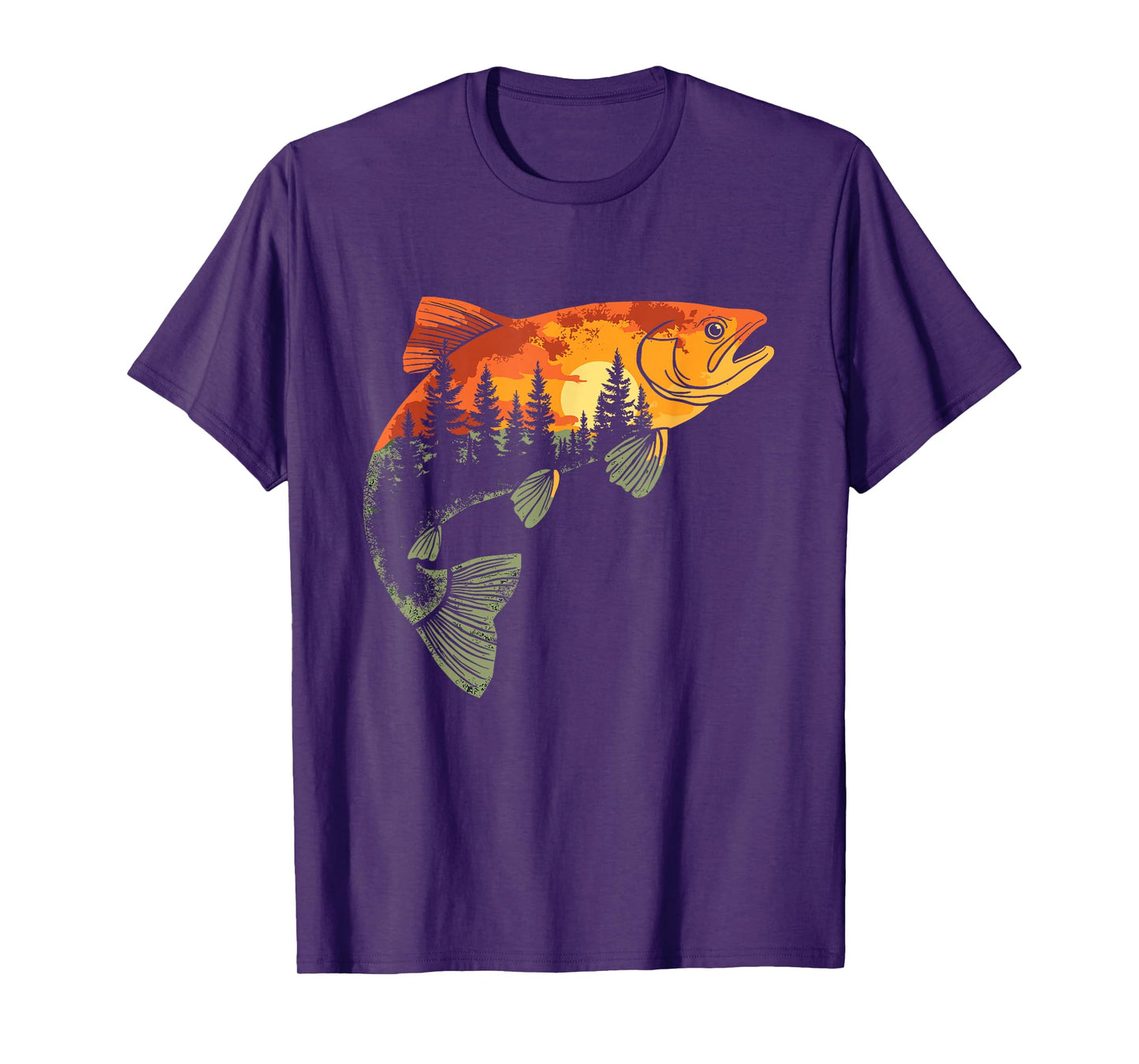 Fishing, Trout, Fly Fishing, Angler Fisherman, Nature Forest T-Shirt