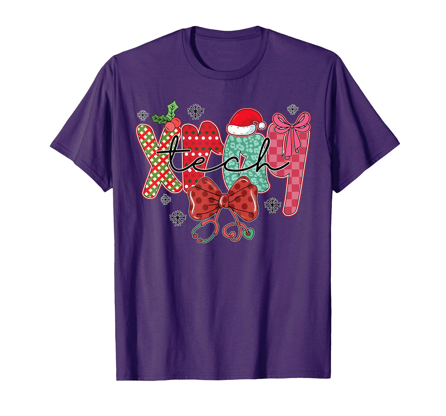 Funny Xray Tech Christmas Women Coquette Bow Radiology Men T-Shirt