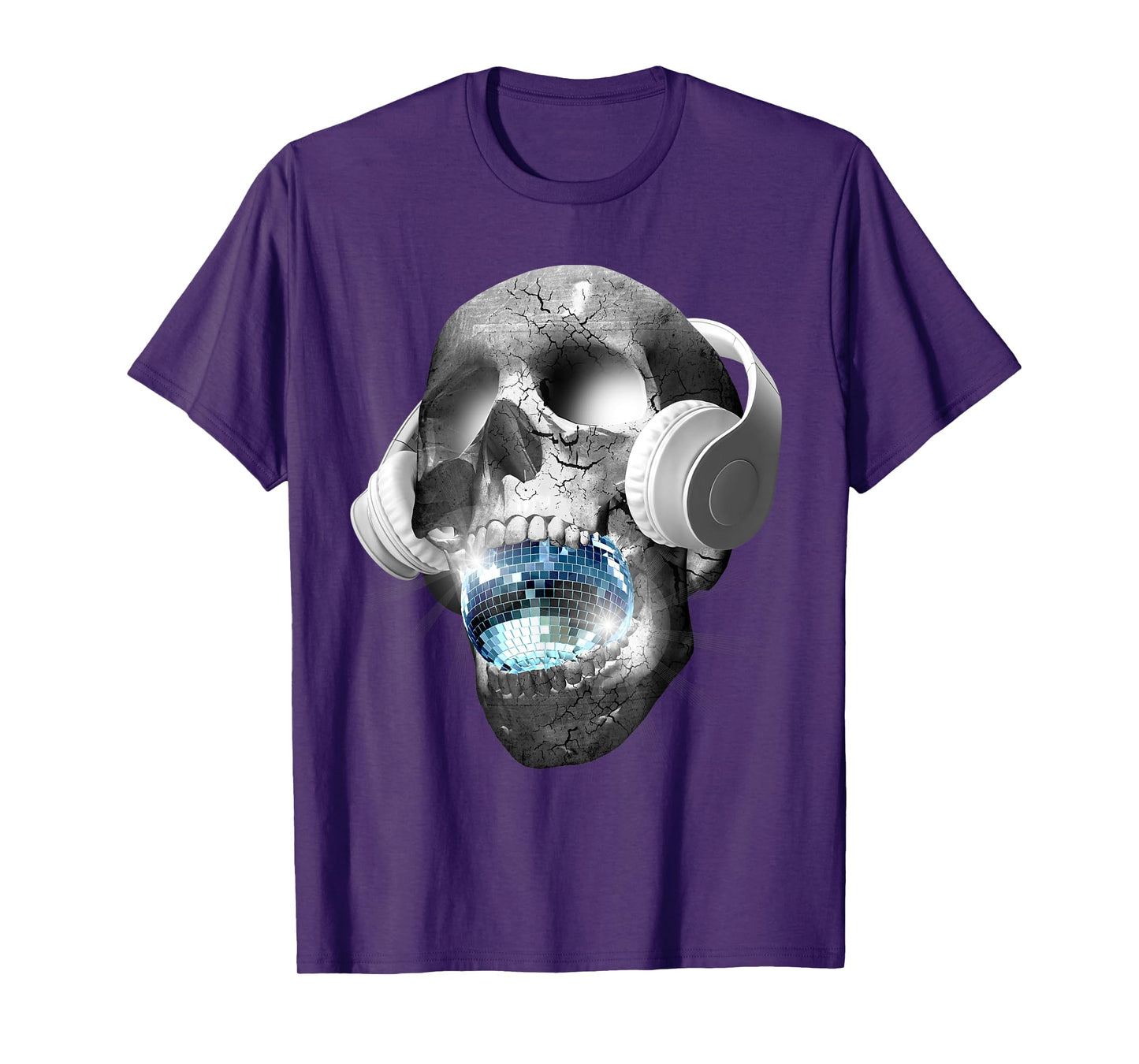 EDM Urban DJ hip hop skull streetwear headphones graphic tee T-Shirt